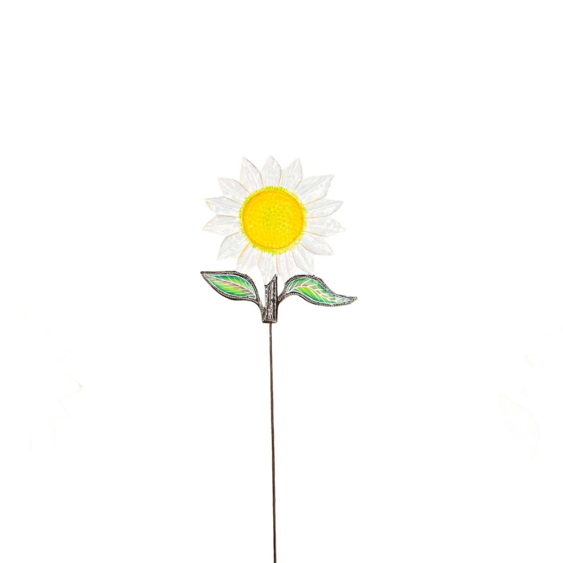 White & Yellow Daisy Garden Stake #1