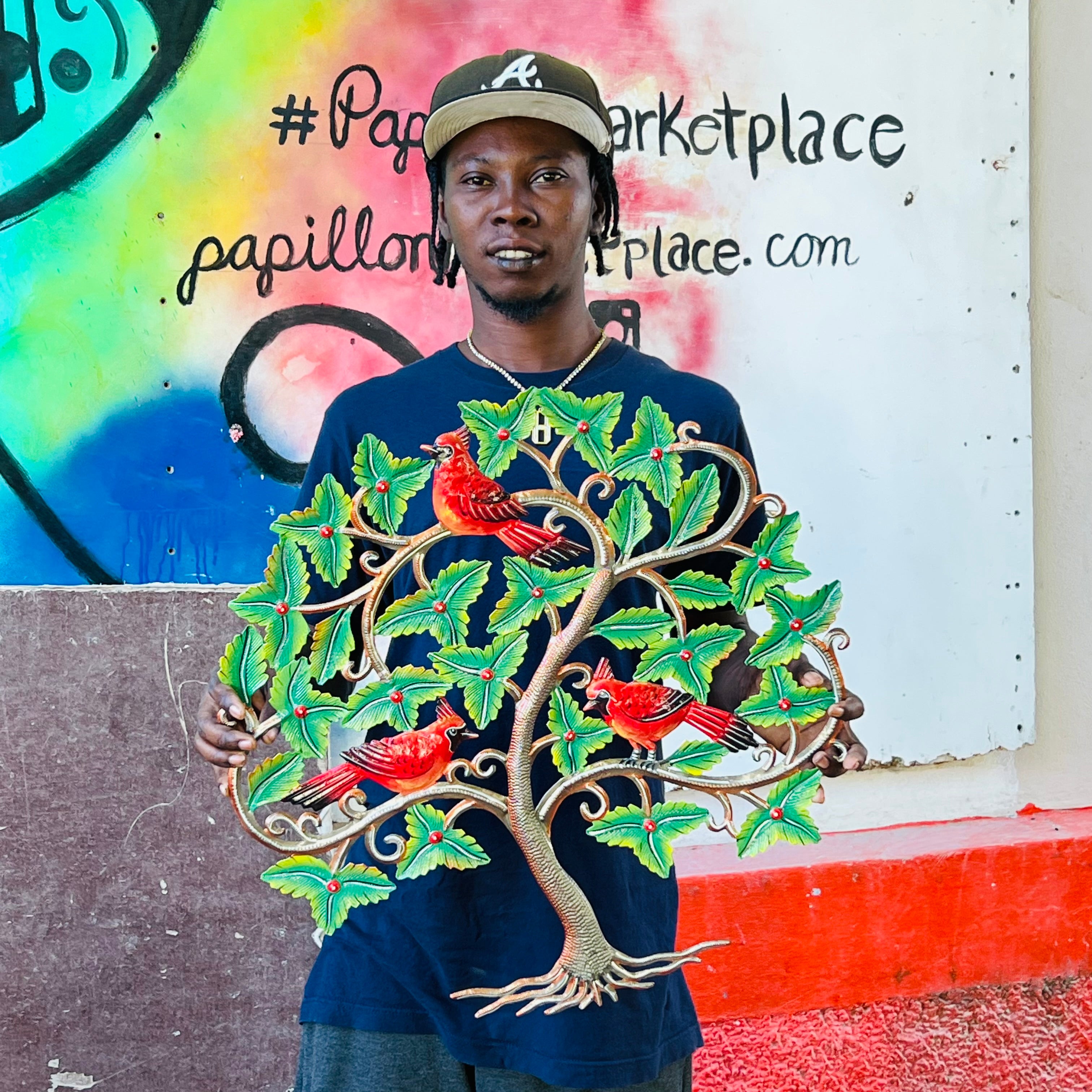 Green Leaf & Cardinal- Tree