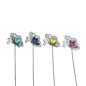 (Set Of 4) Flying Butterfly Garden Stake
