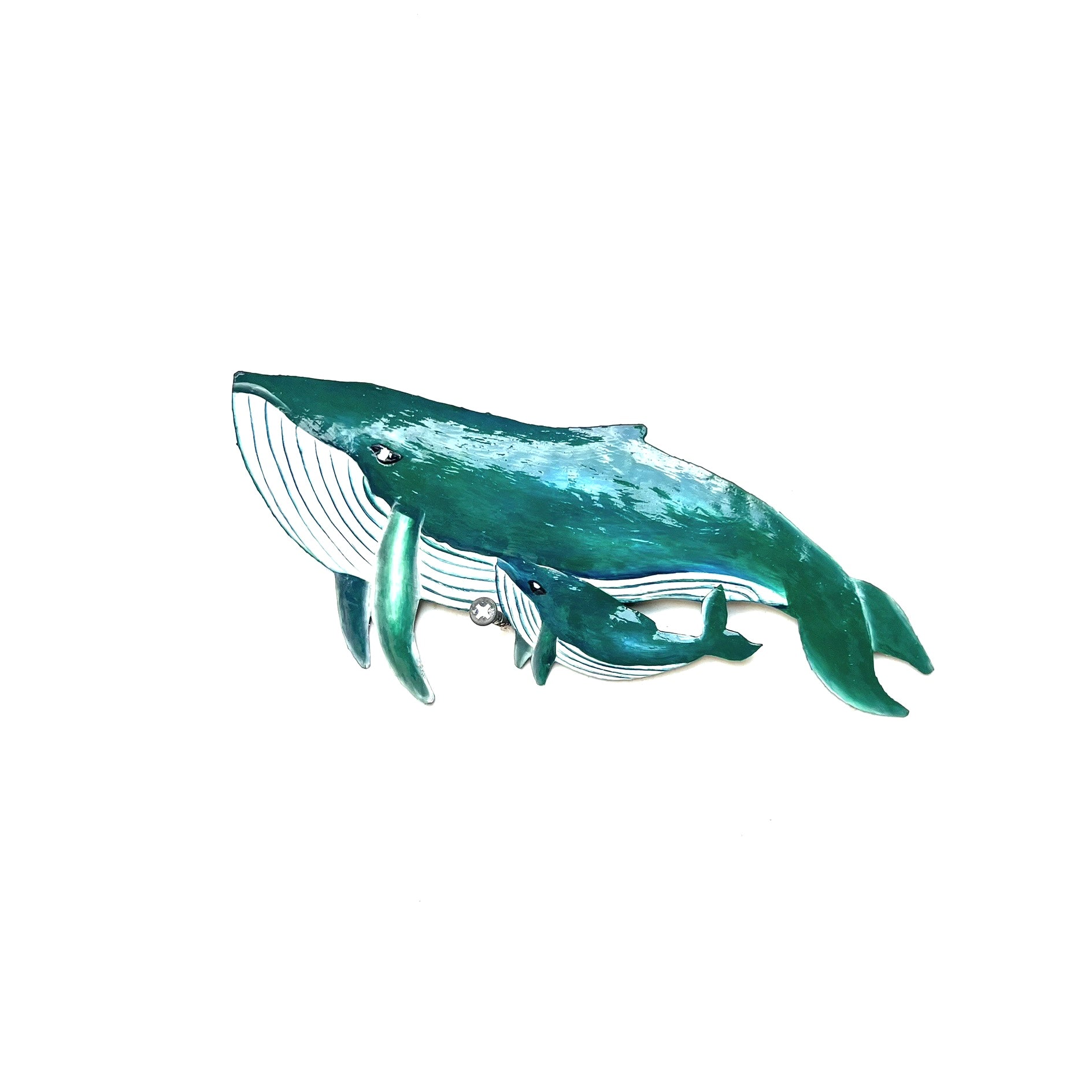 Mom & Baby Swimming Whale