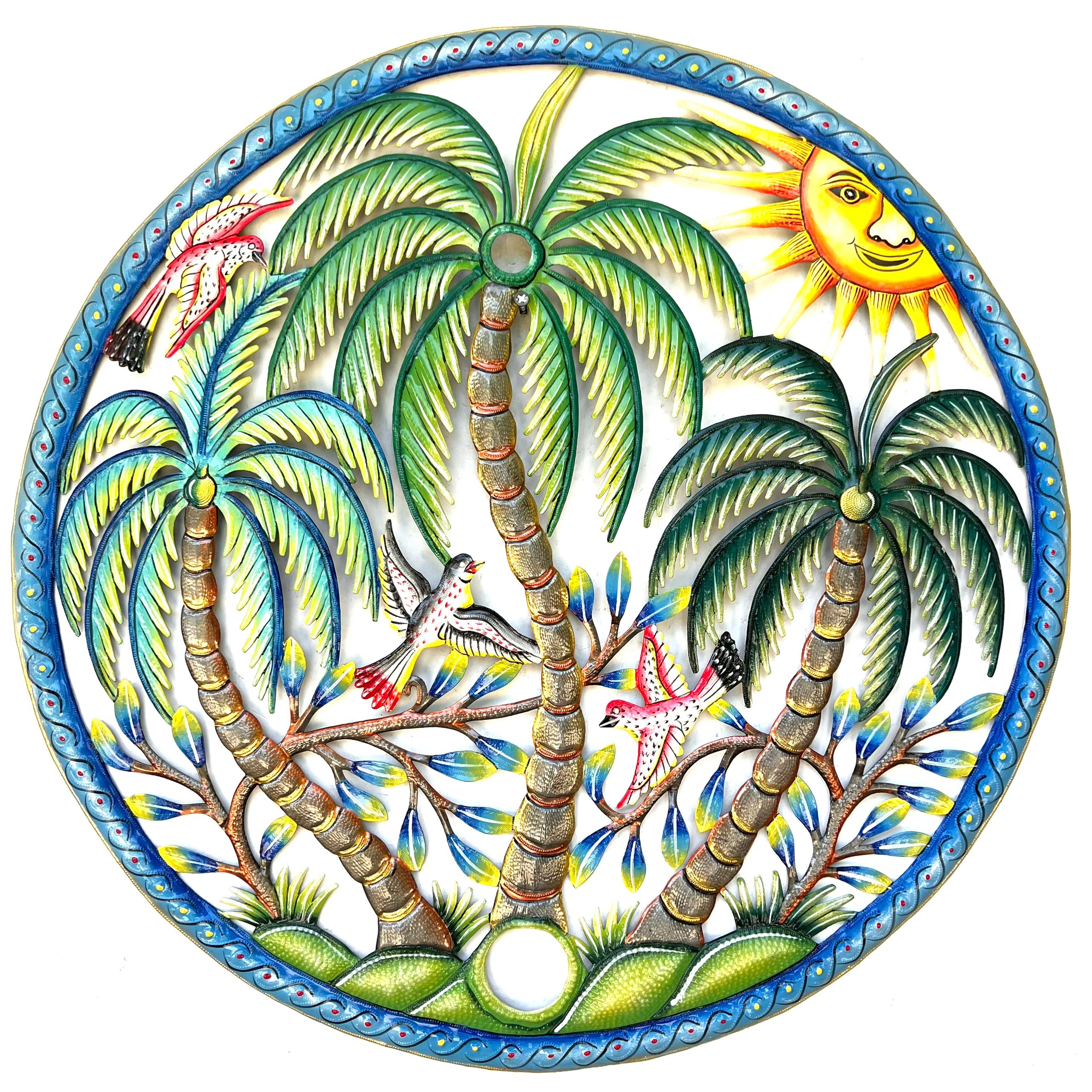 Ceus- Jumbo Blue Circle Three Palm Tree