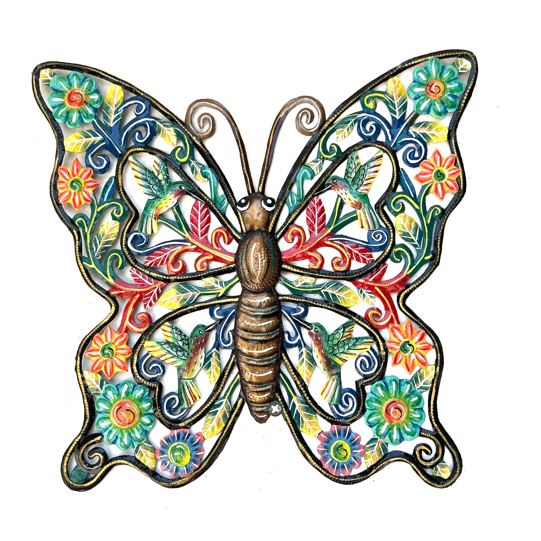 Elisme- Large Colorful Butterfly Flower & Birds