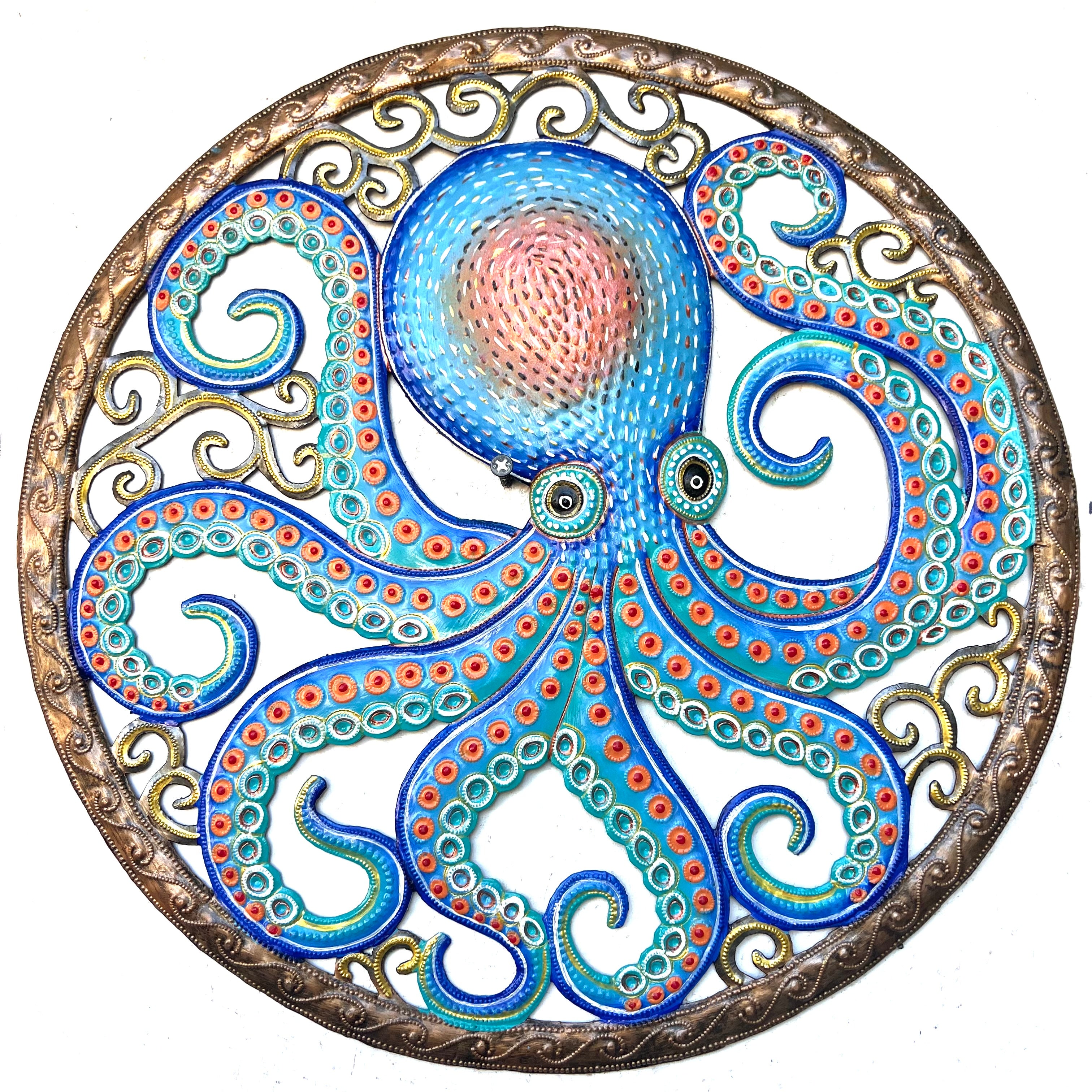 Antoine- Jumbo Circle Bronze Blue Octopus