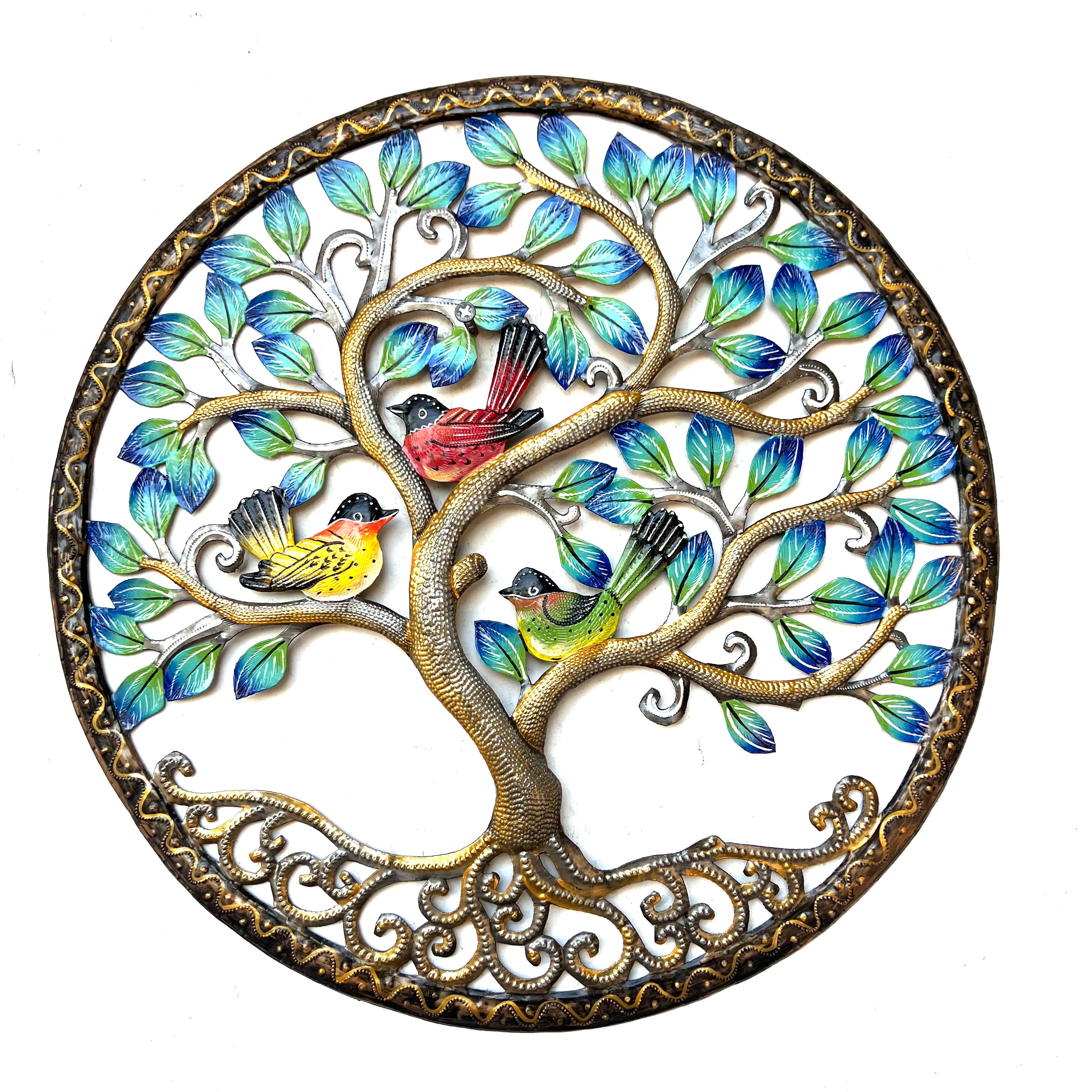 Derat- Circle Bronze Three Birds Trees
