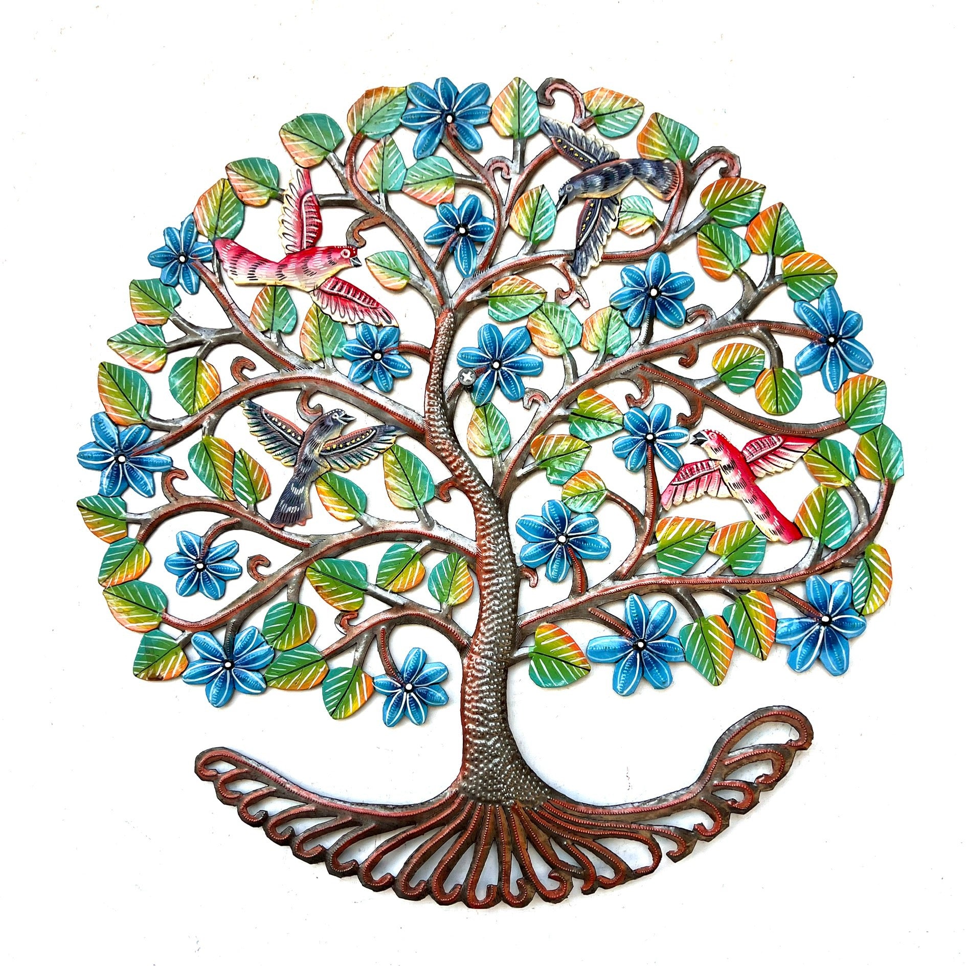 Derat- Blue Flowers & Bronze Tree