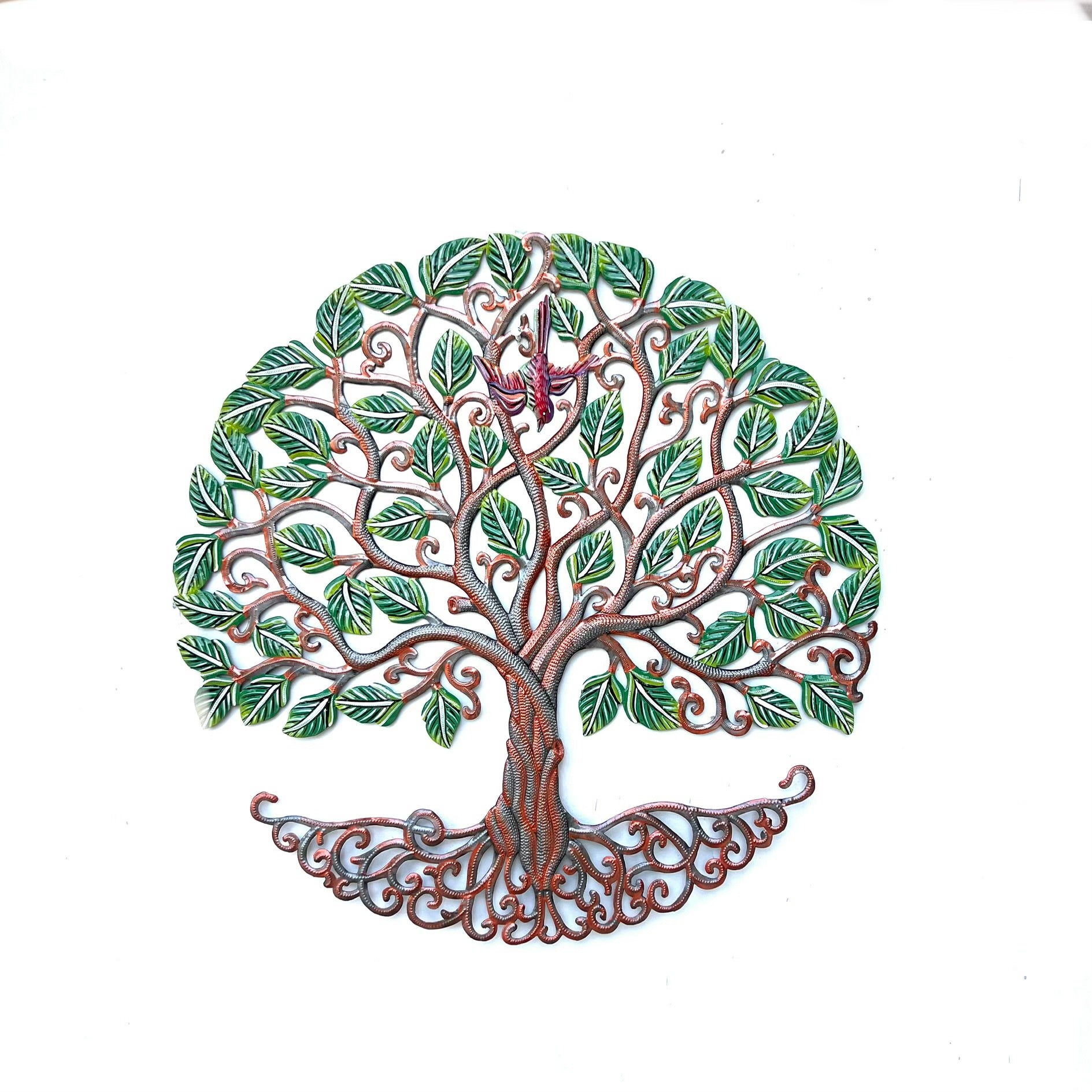 Colbert- Medium Bronze Green Leaf Tree & Bird
