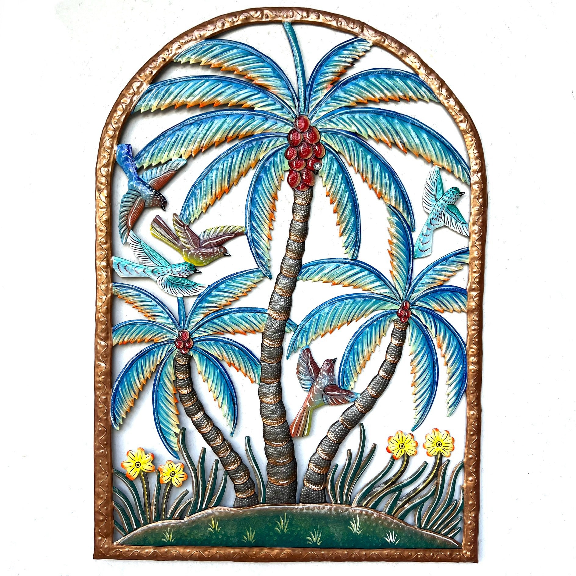 Antoine- Bronze Arch Three Coconut Trees