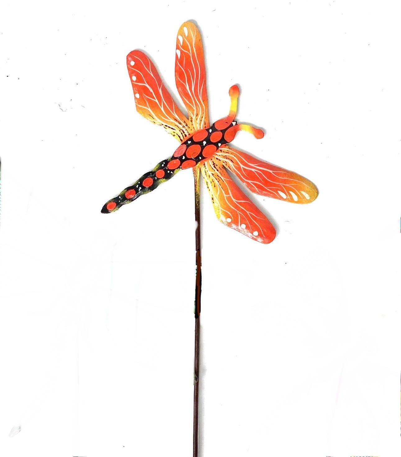Junior- Dragonfly Garden Stake- Orange