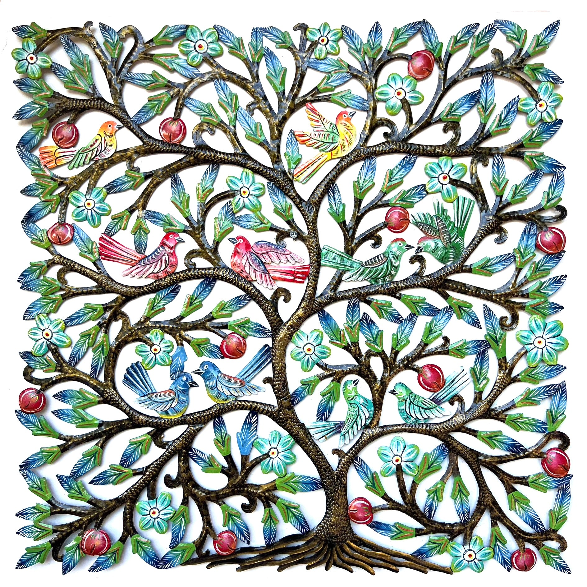 Jumbo Square Tree -  Bird/Fruits