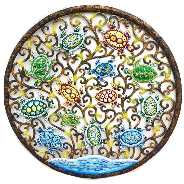 Jeff- Jumbo Circle Bronze Swimming Turtles