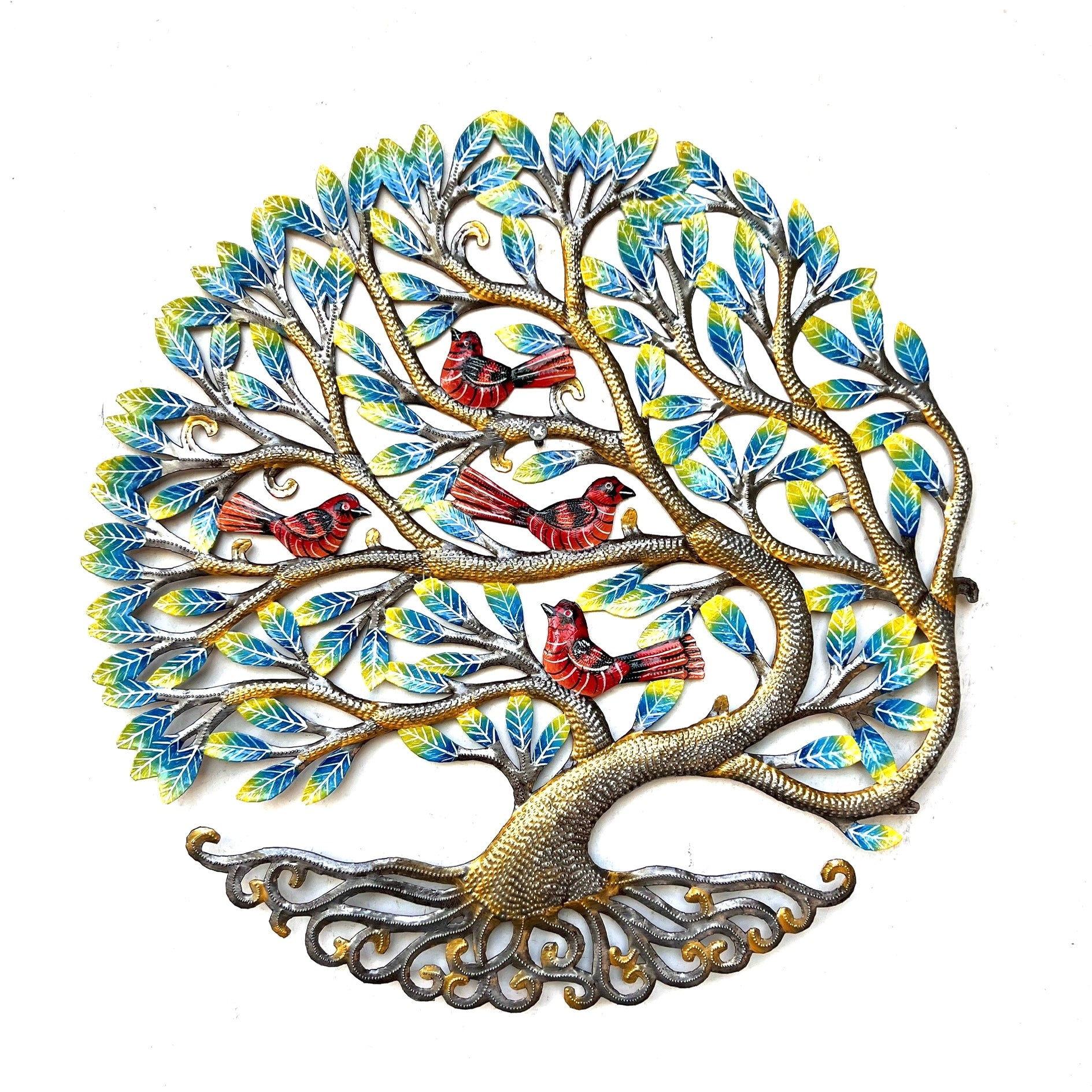 Derat- Four Red Birds & Bronze Tree