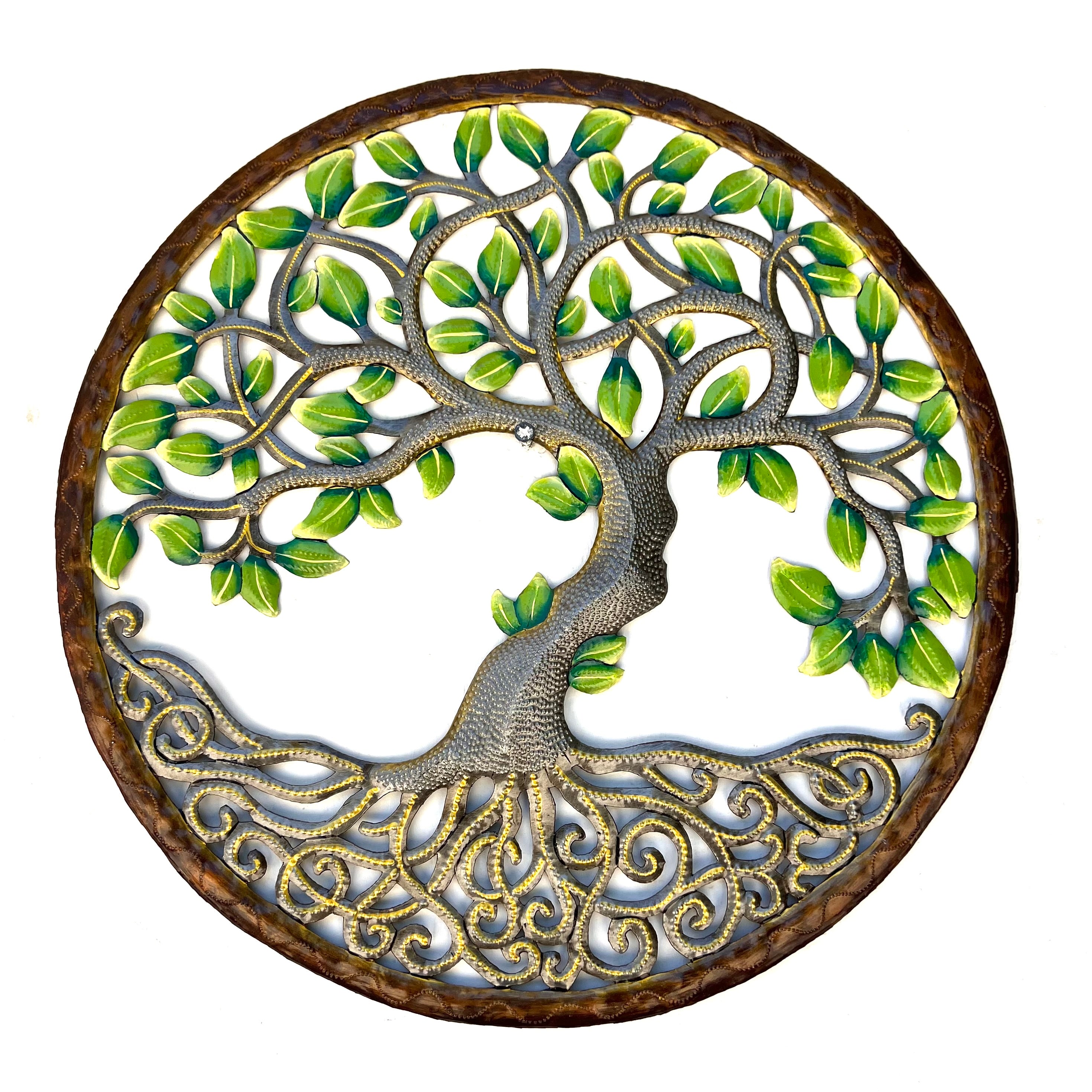 Orilien- Bronze Circle Painted Life Tree #3