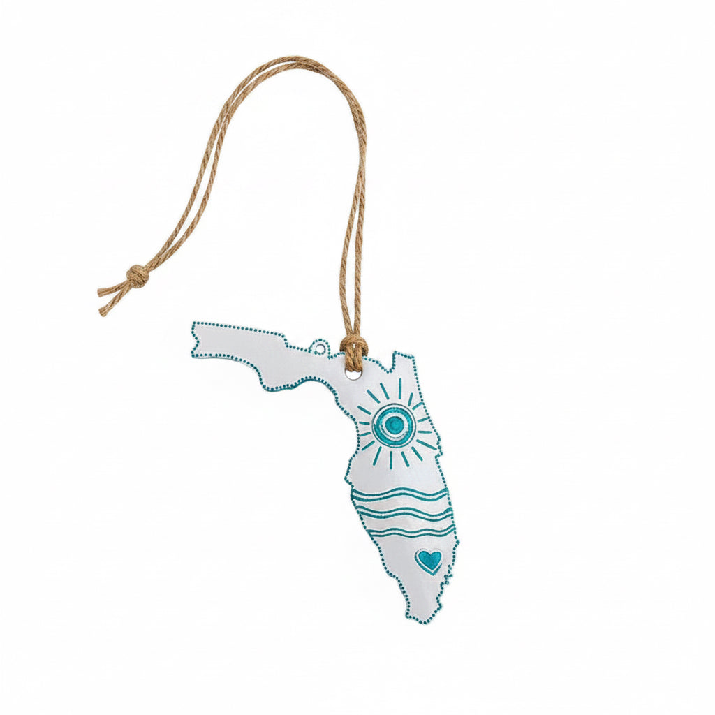Pauto- State Of Florida With Life Sun Ornament