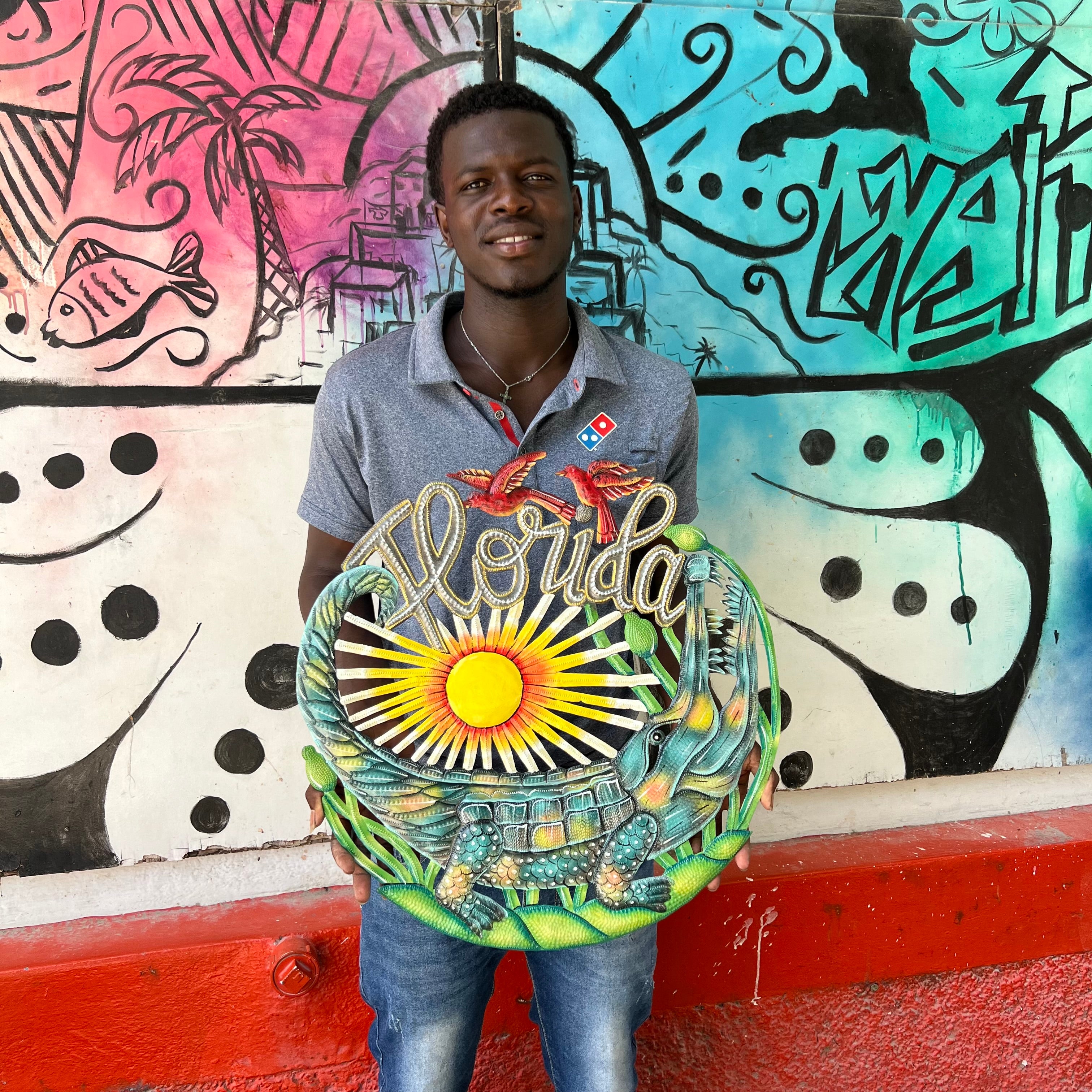 Round Florida Alligator- Red Birds