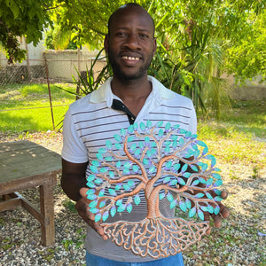 Derat- Circle Turquoise Leaf Tree
