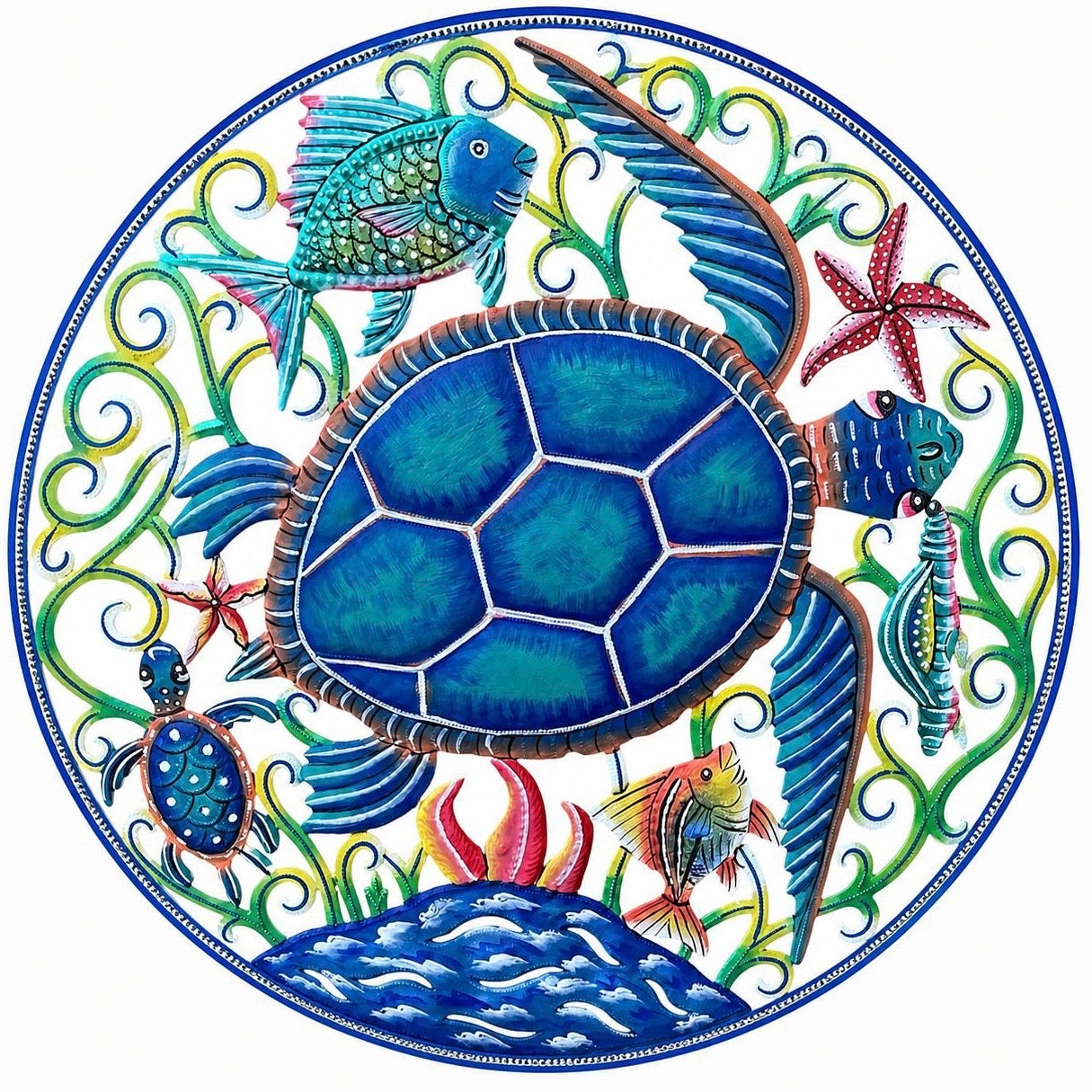 Jumbo Round Ocean Blue Turtle