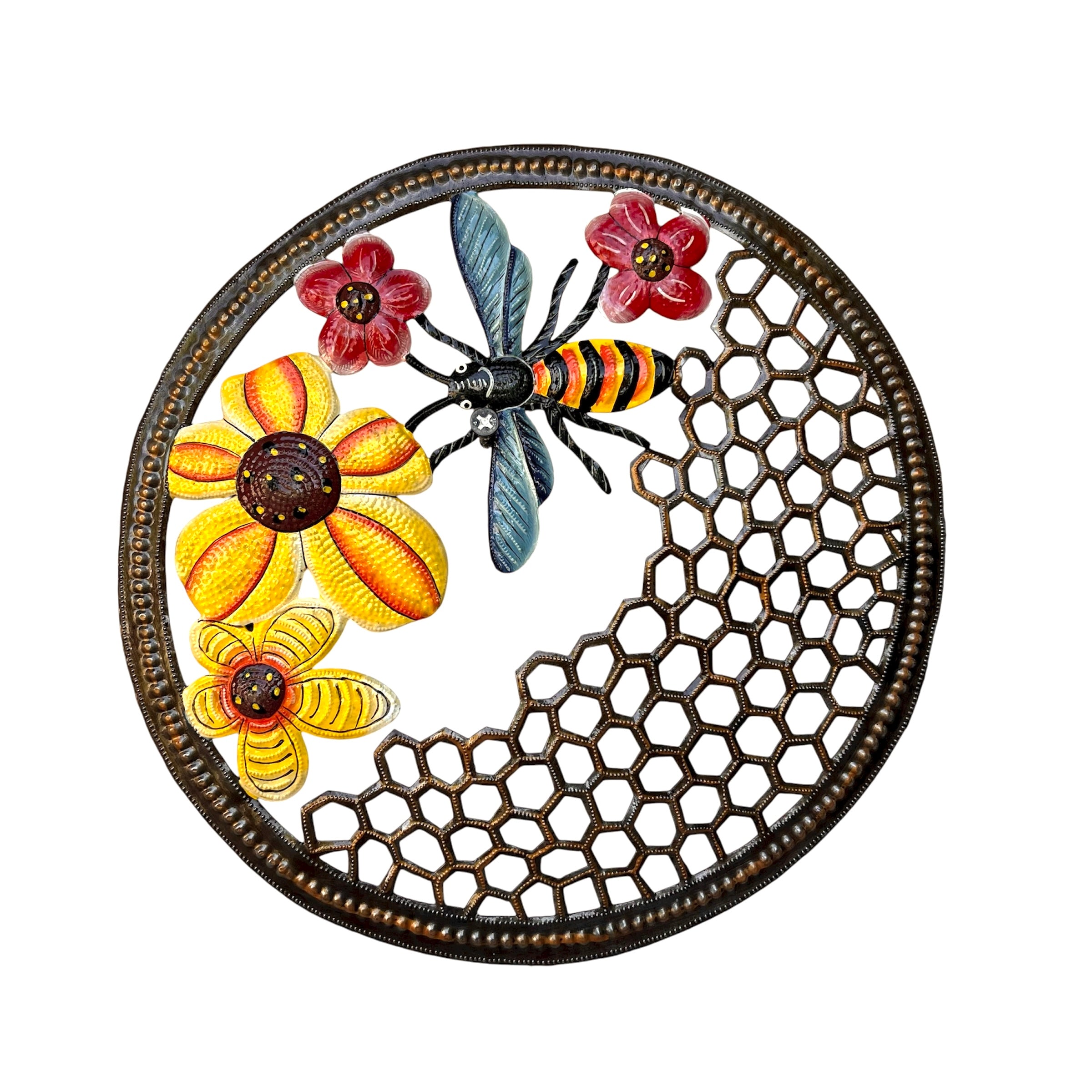 Circle Flying Bee- Flowers #3