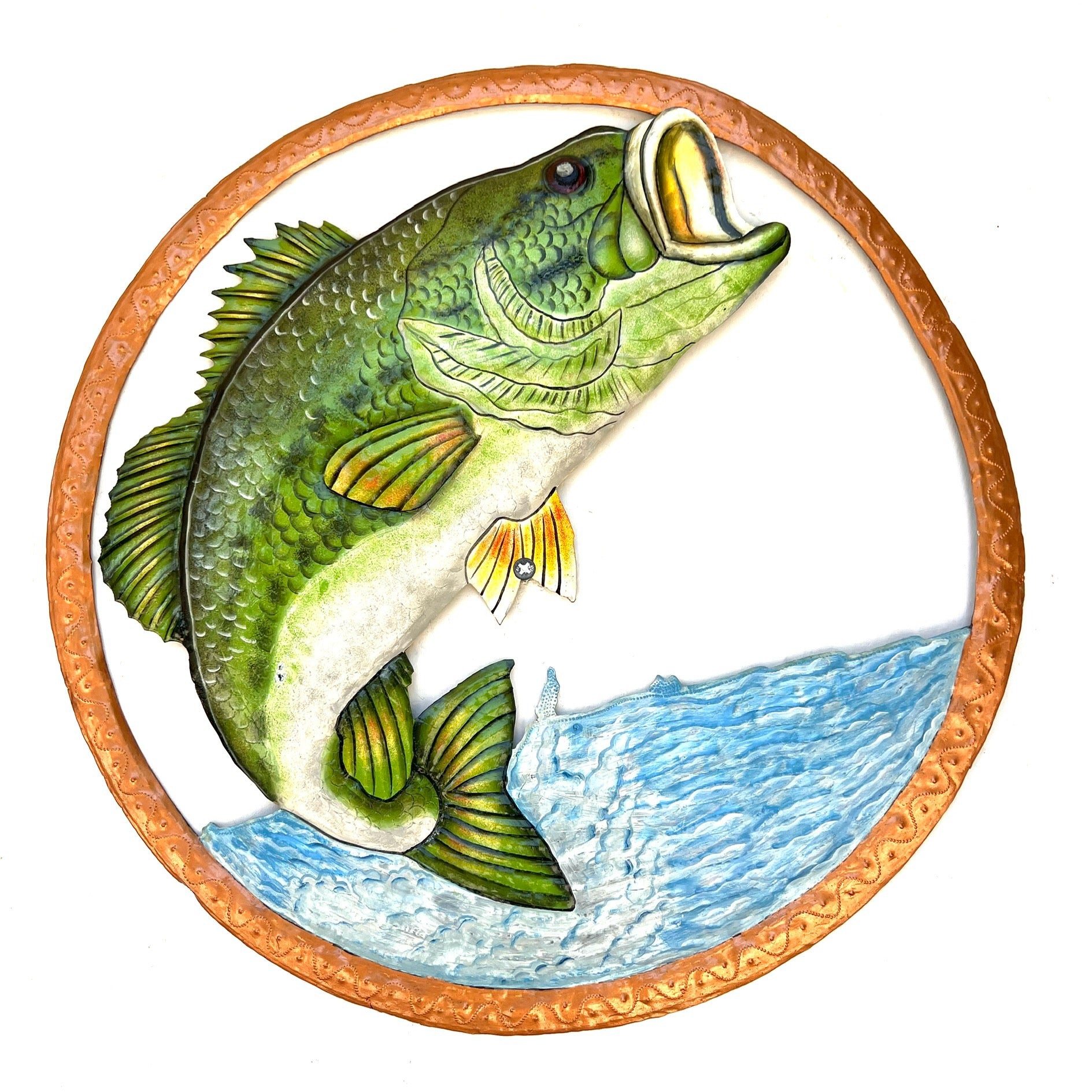 Evens- Circle Bronze Green Fish