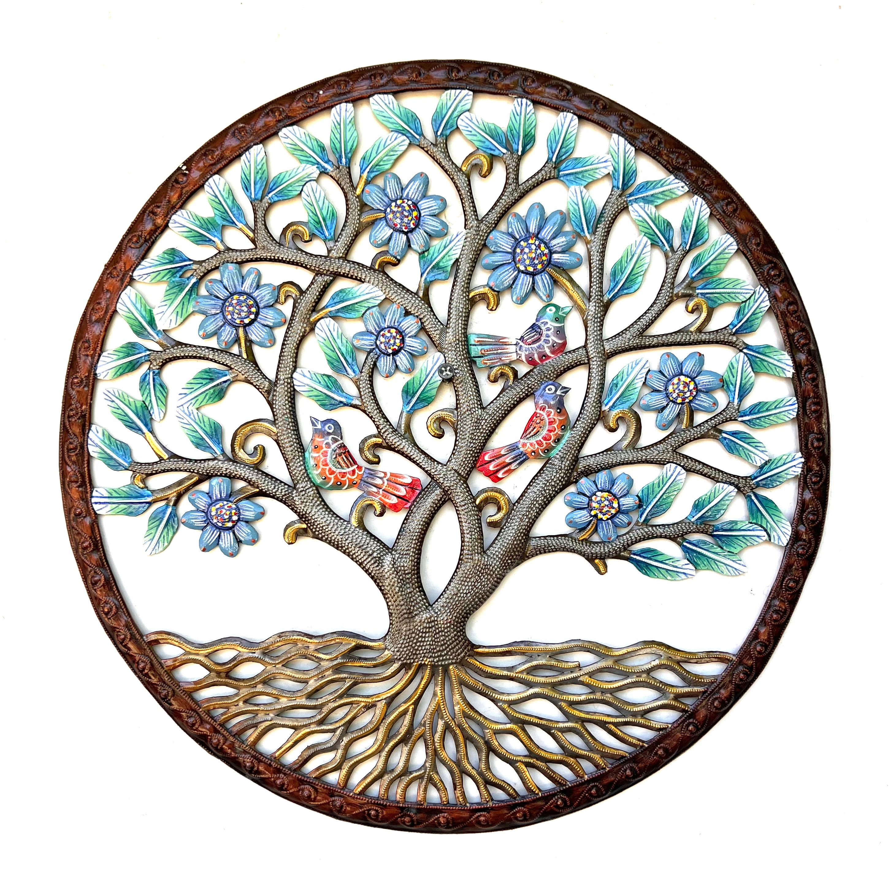 Nesmy- Round Bronze Tree & Birds
