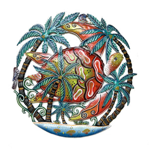 Swimming Turtle & Coconut Tree