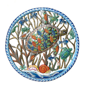 Blue Circle Turtle in the Ocean