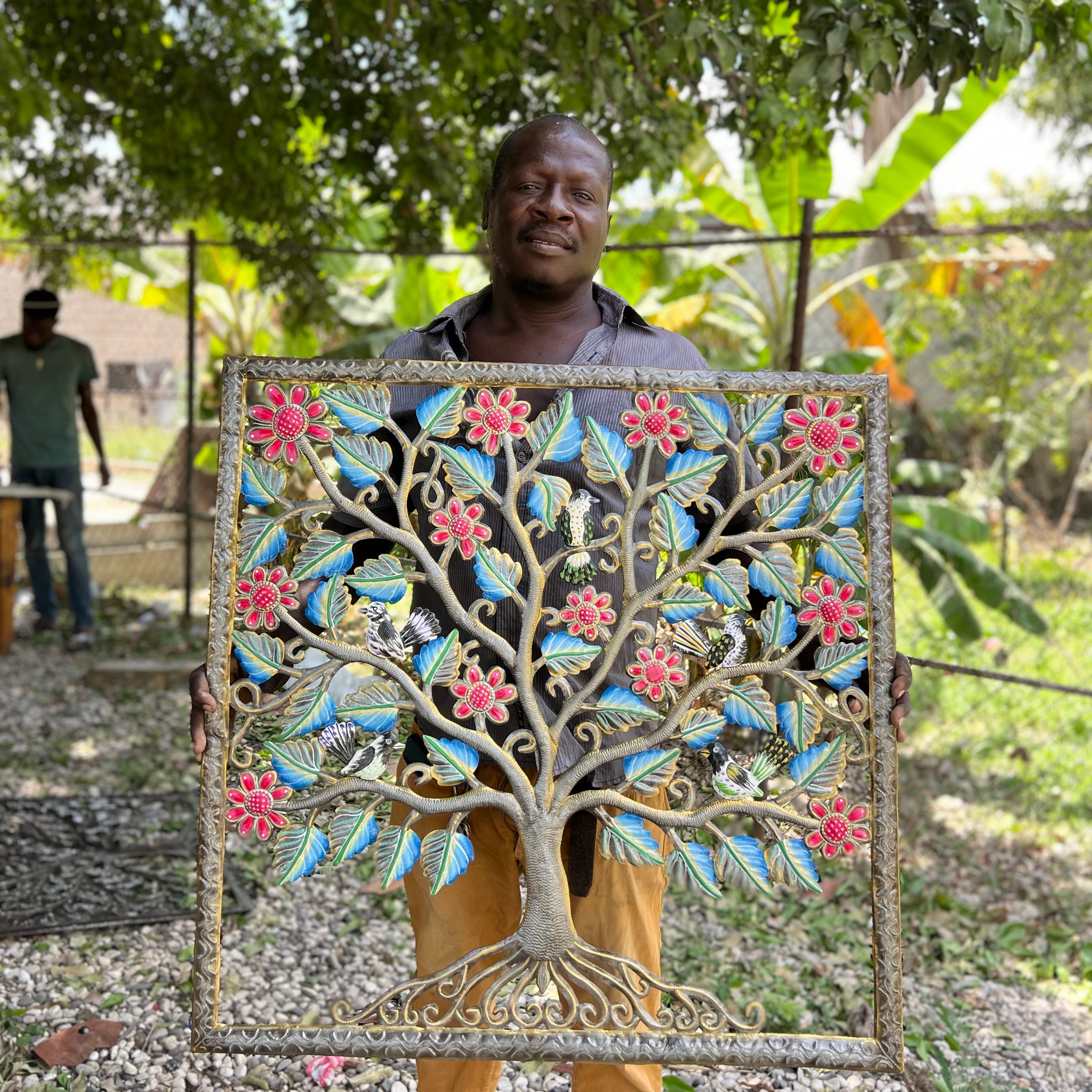 Jumbo- Square Tree & Red Flowers