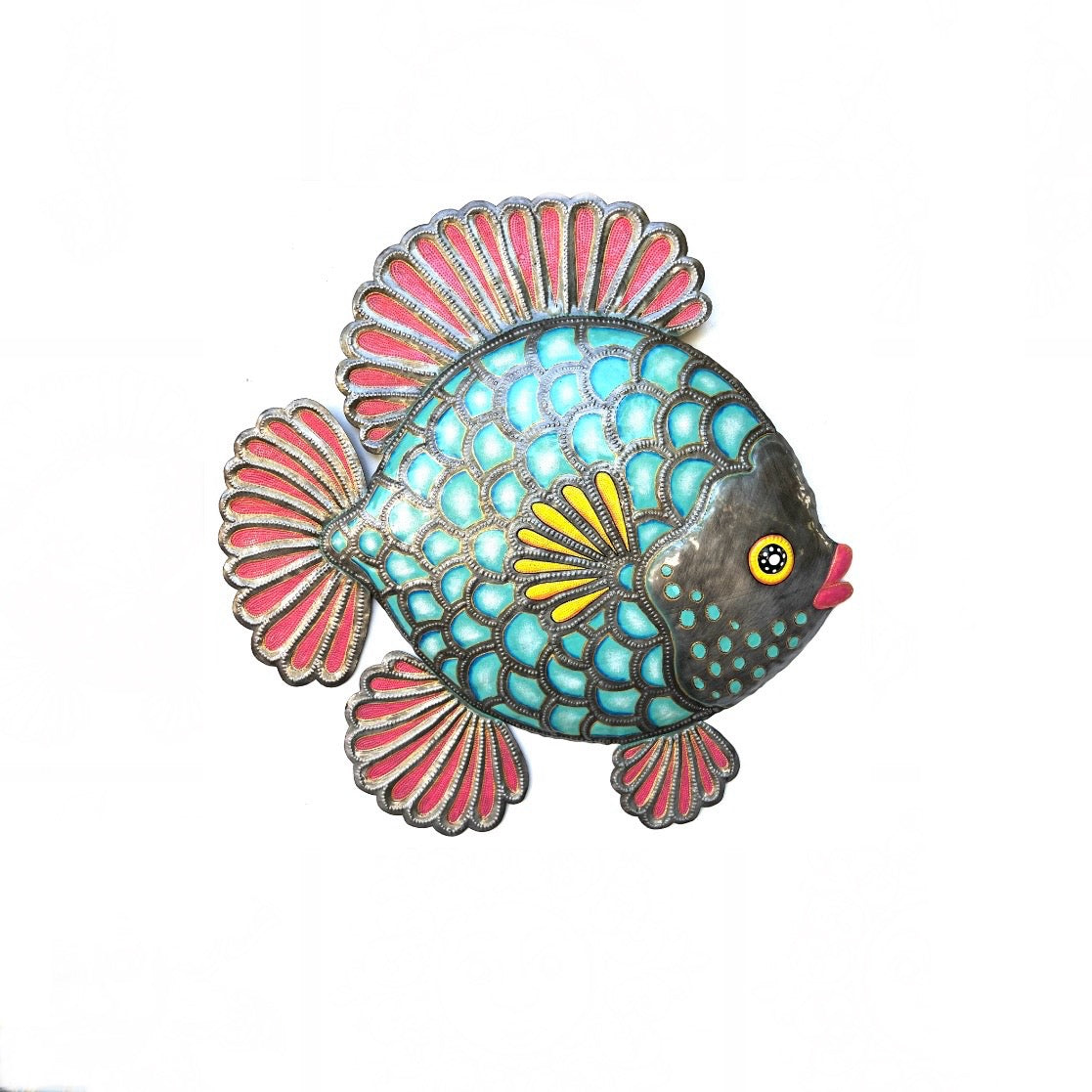 Orilien- Medium Turquoise & Pink Fish