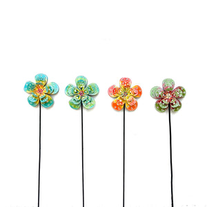 (Set Of 4) Garden Stakes Green Mix