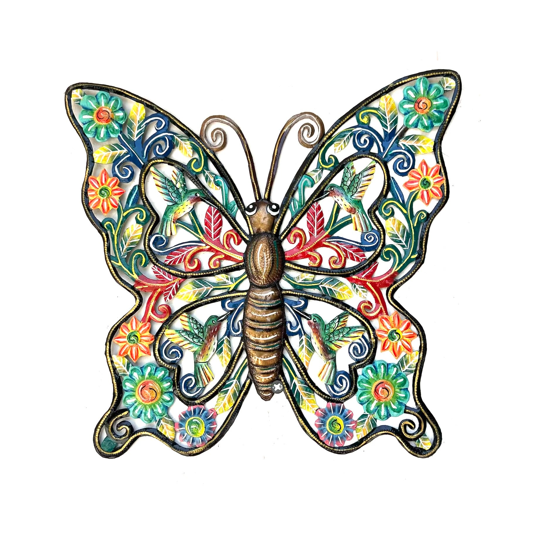 Elisme- Medium Butterfly Flowers & Hummingbird