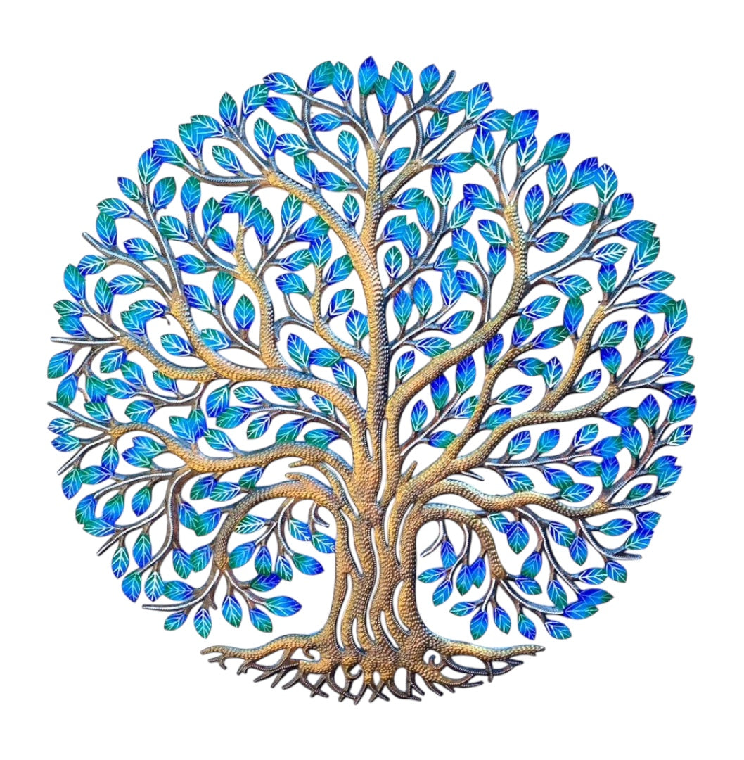 Dyvenson-Large Bronze Blue Leaf Tree