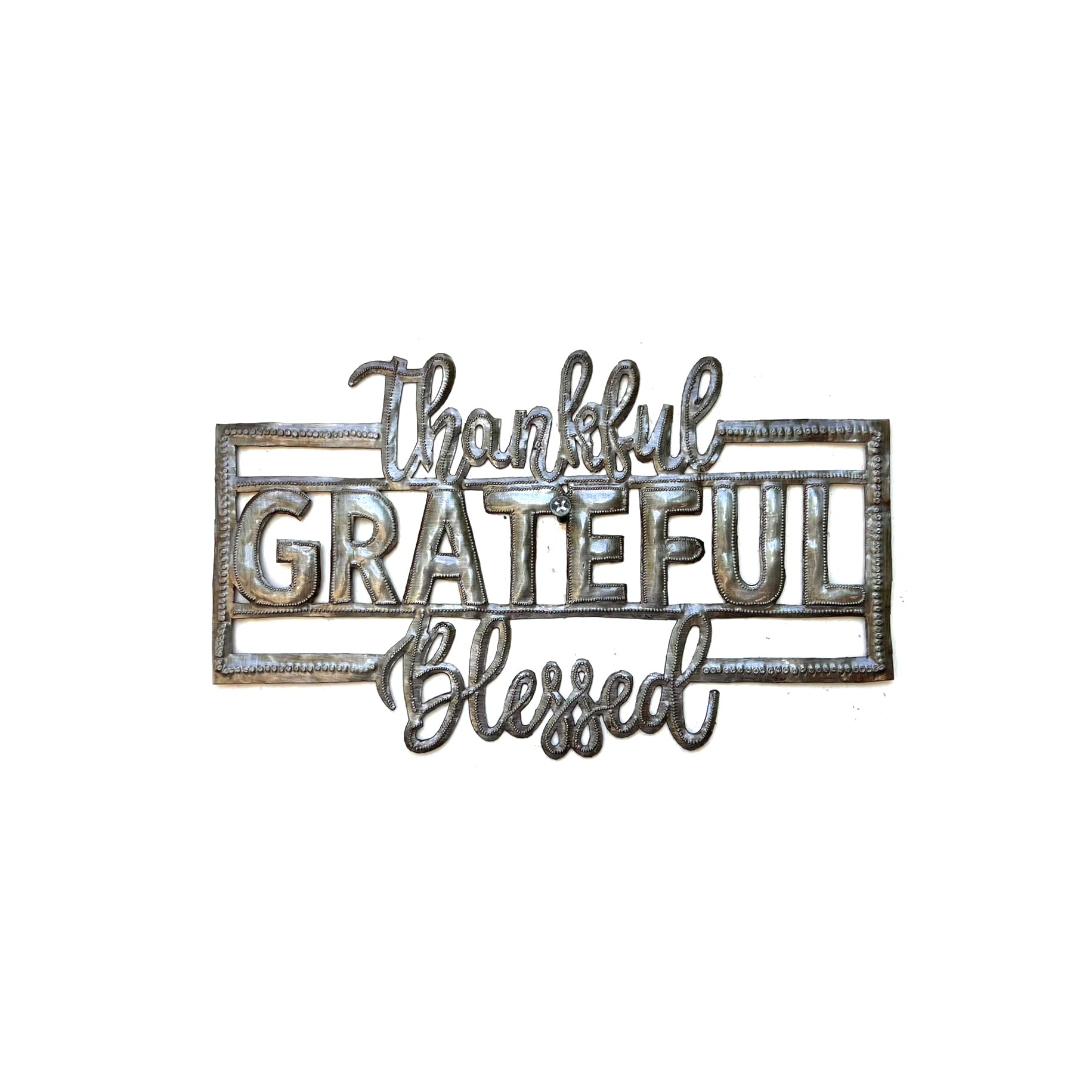 Thankful Grateful Blessed Art Metal
