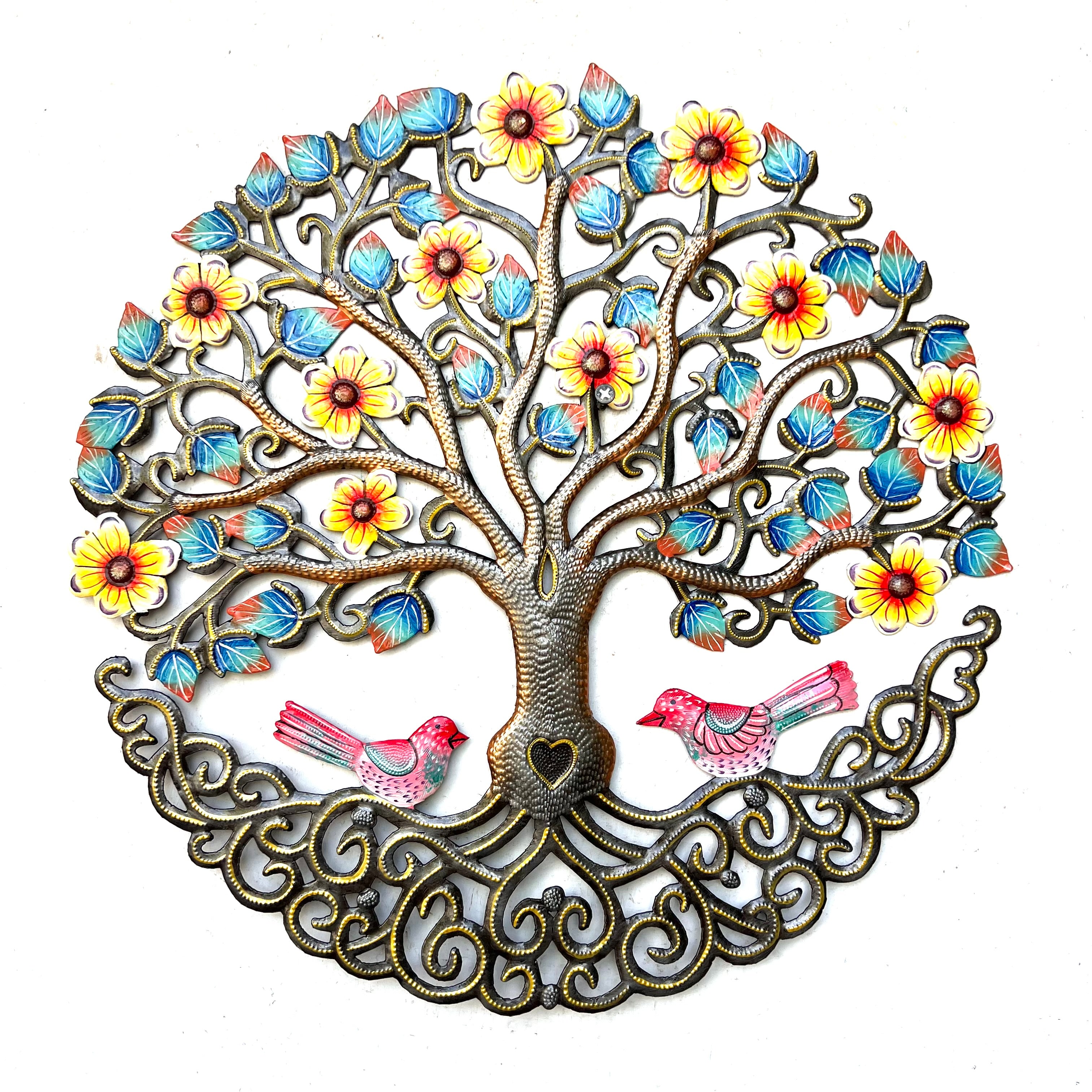 Antoine- Tree With Two Pink Birds