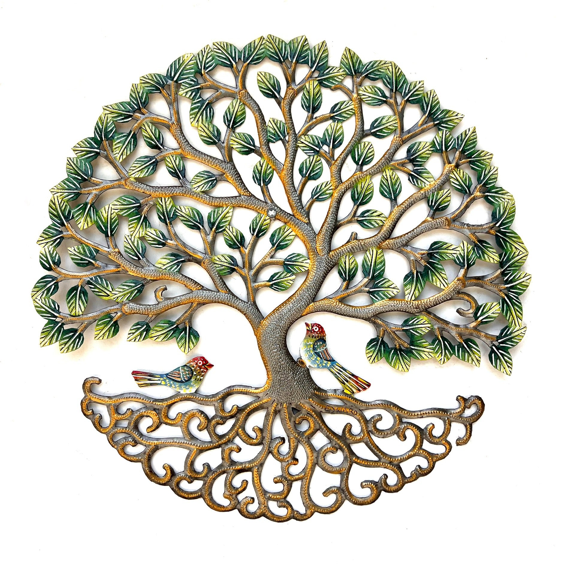 Dieudonne Edwa- Green Leaf Tree- Gold