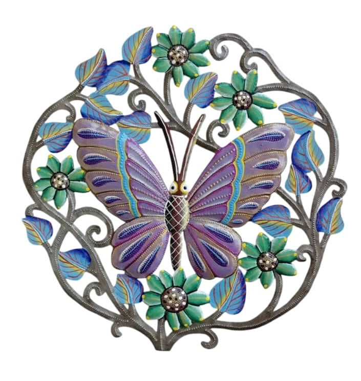 Paul- One Butterfly With Color Flowers #4