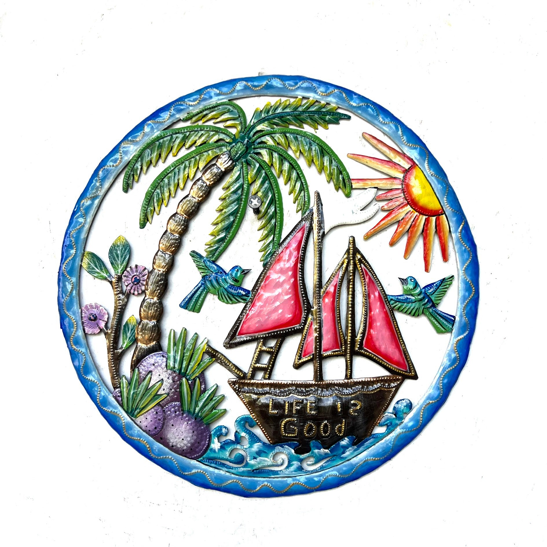 Circle Sailboat Sea life