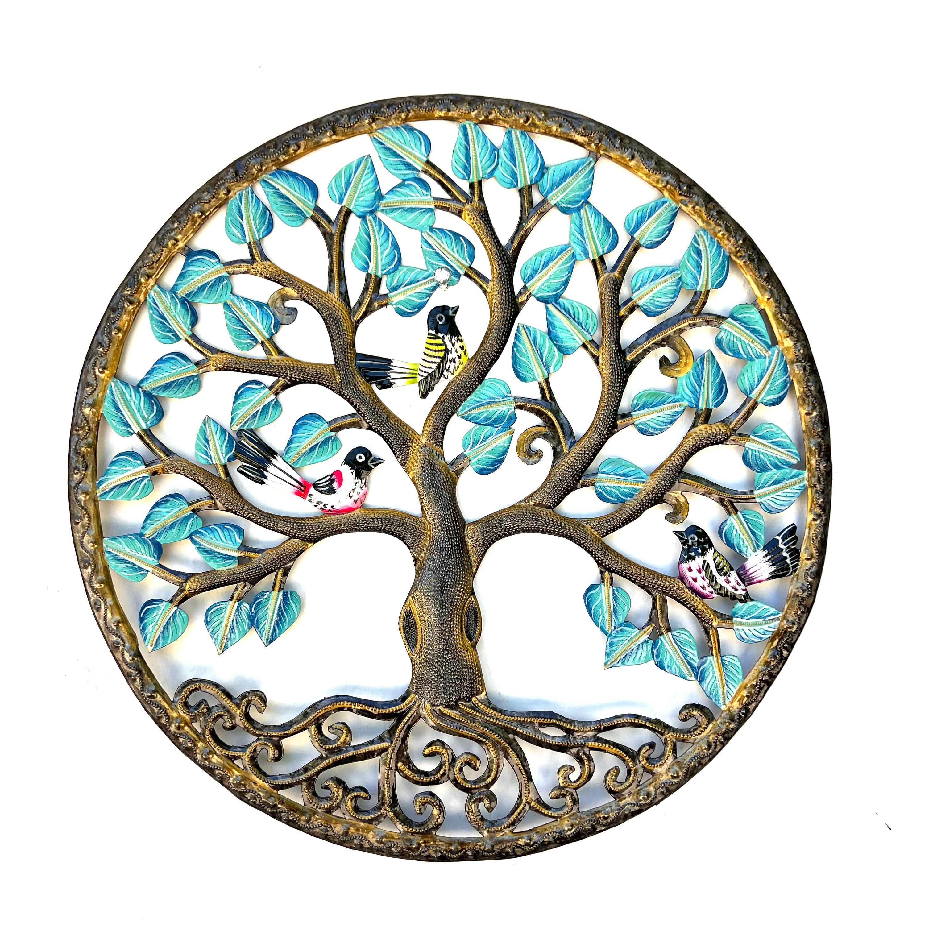 Round- Bronze & Bleu Leaf Tree