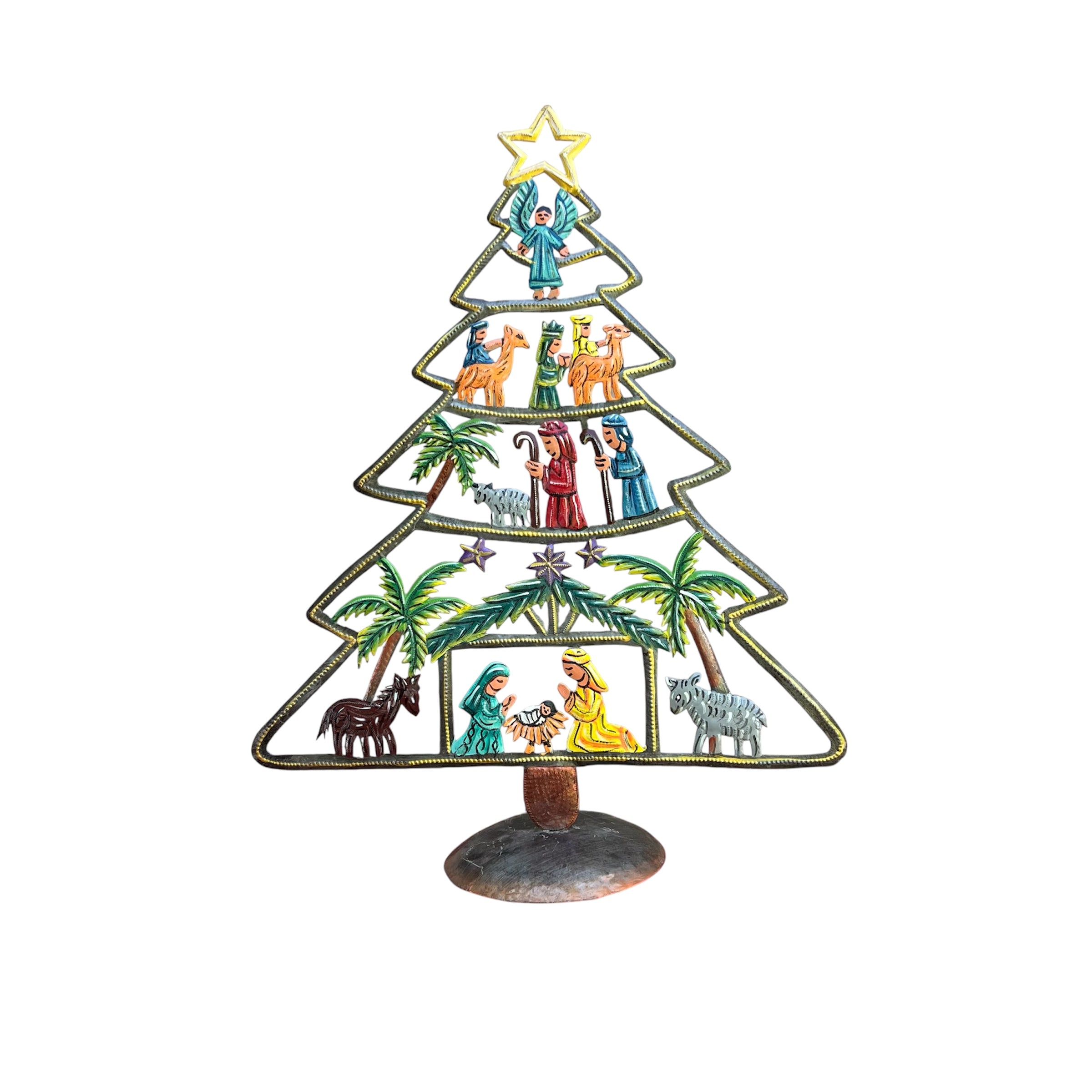 Painted Tree Christmas Nativity