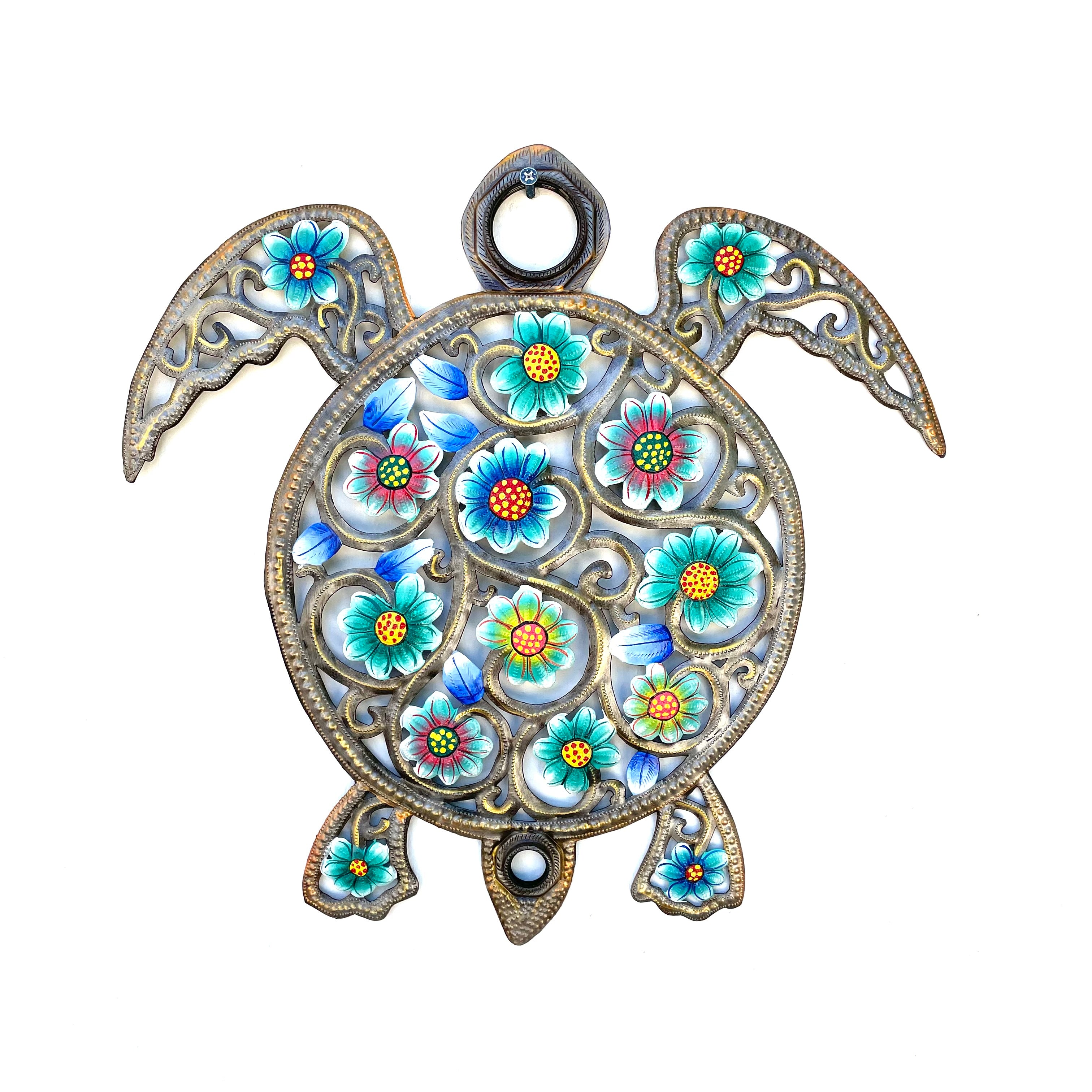 Oil Top Drum Floral Turtle