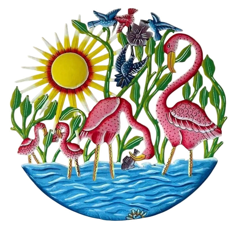 Evens- Yellow Sun & Four Flamingo