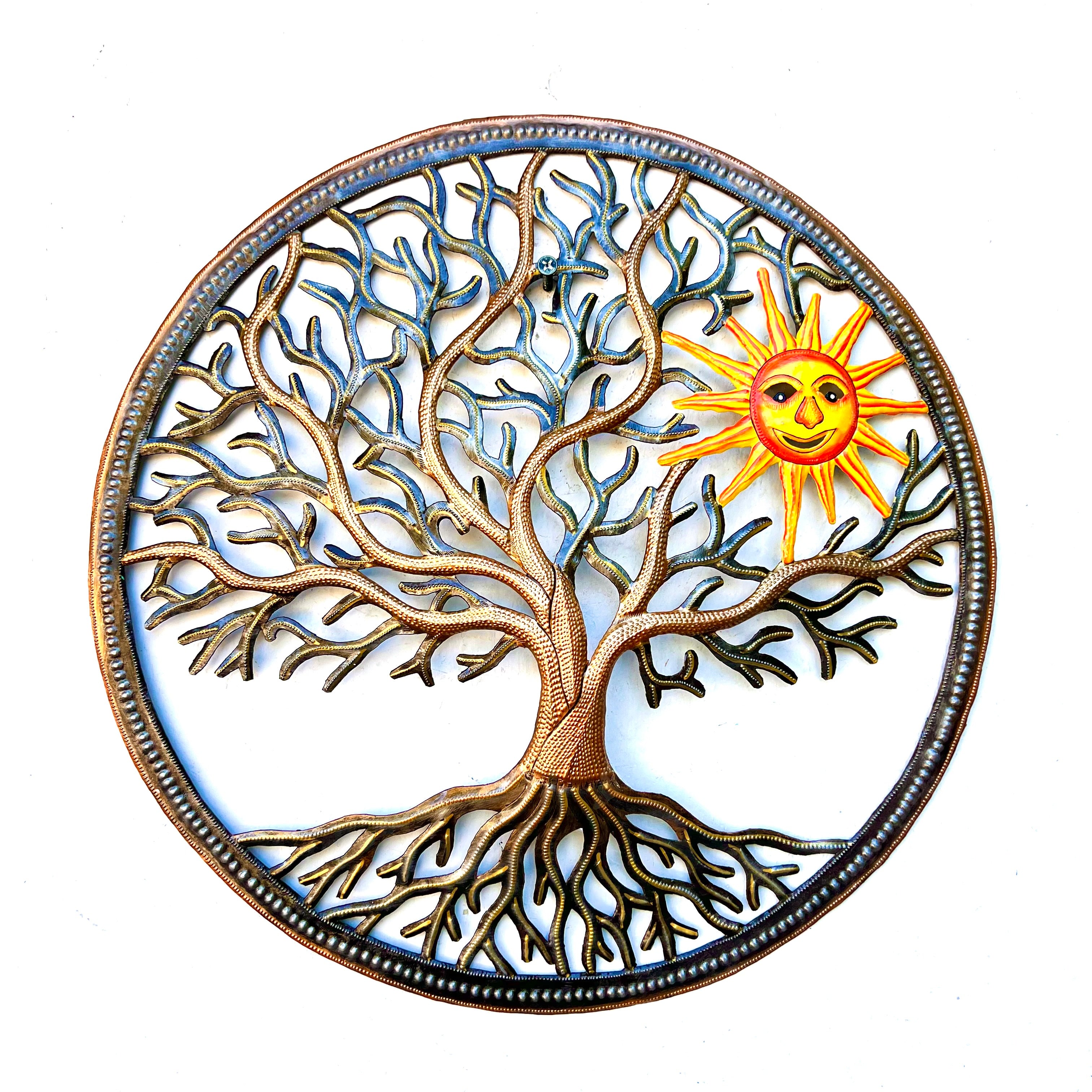 Dyvenson- Large Circle Bronze Tree And Sun