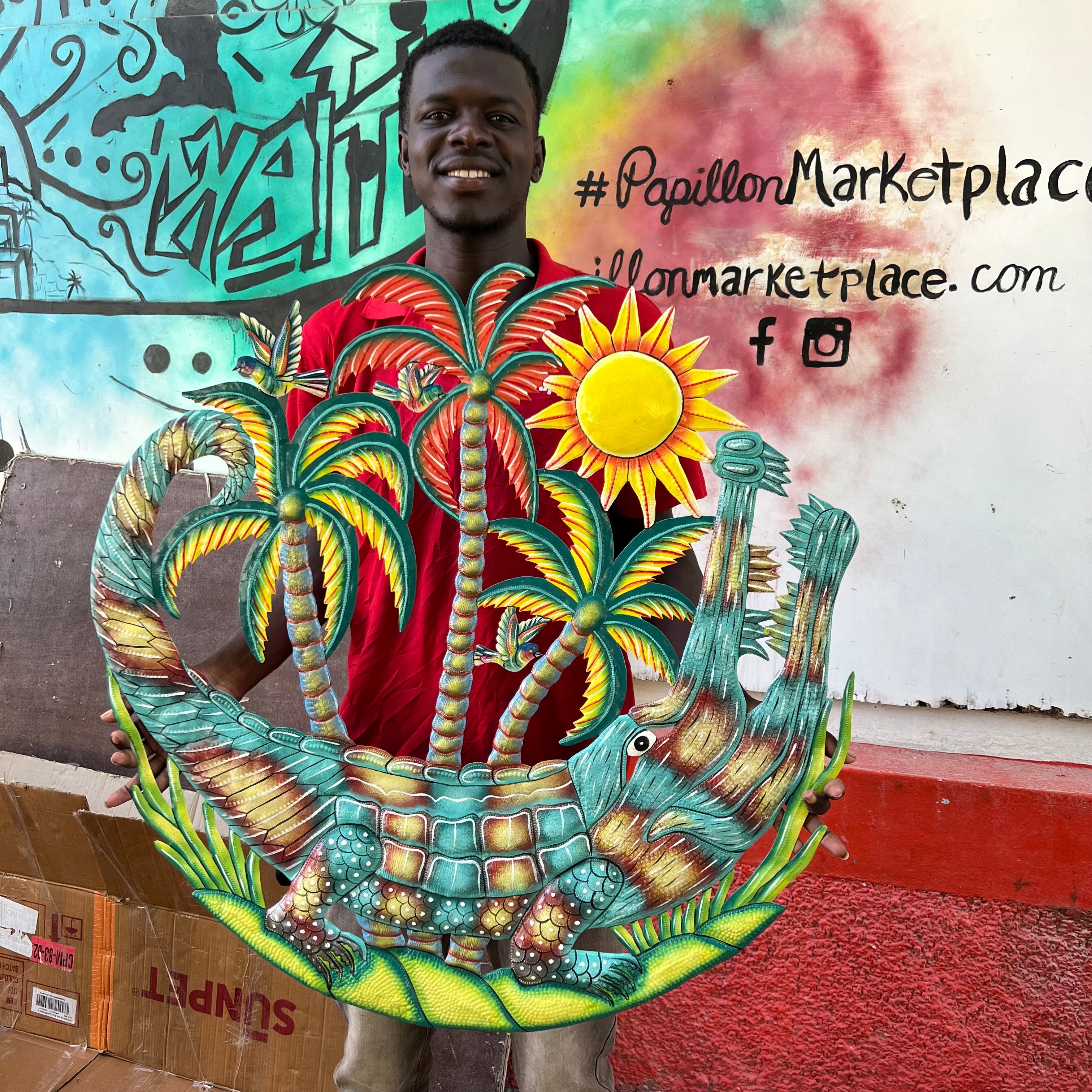 Jumbo- Alligator and Palm Trees #2