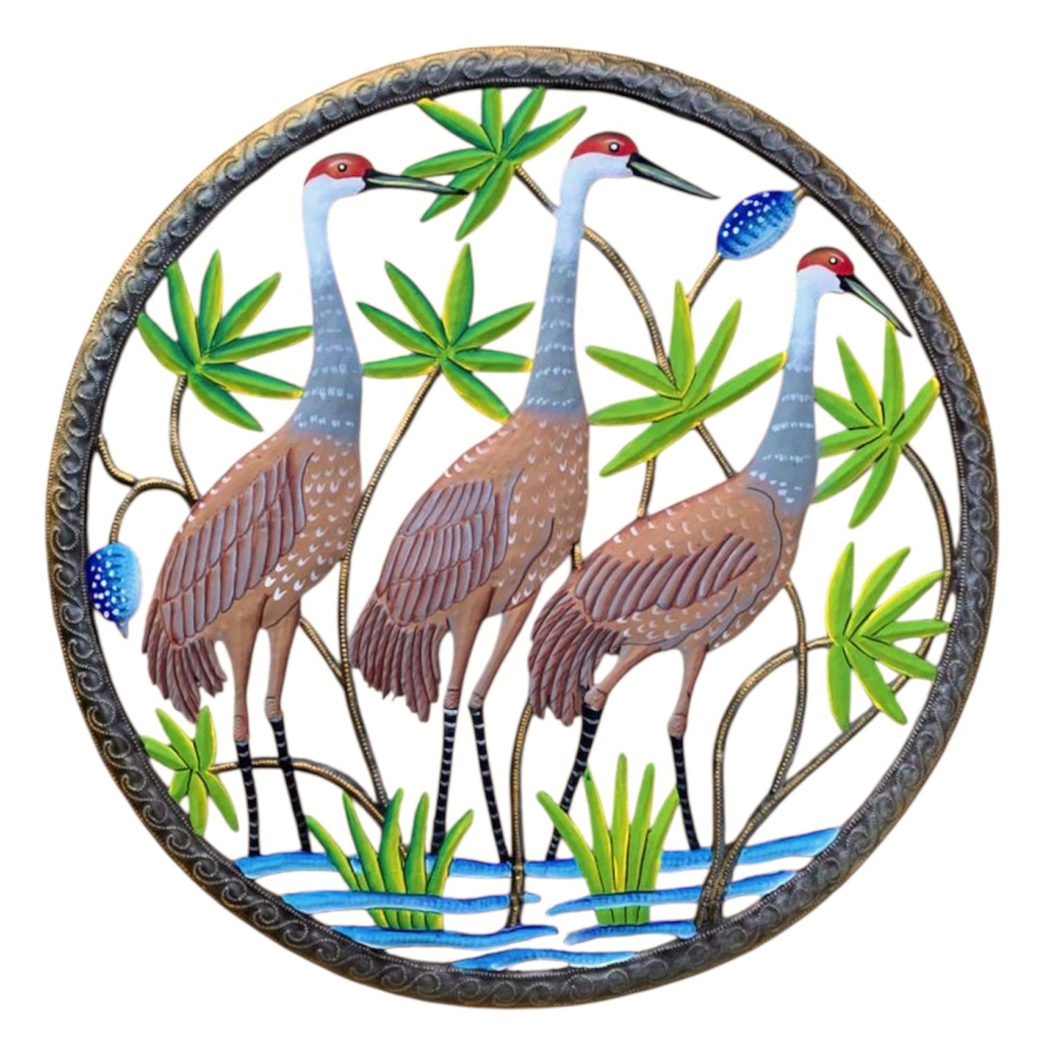 Dyvenson- Jumbo Circle Bronze Three Sandhill Crane #2