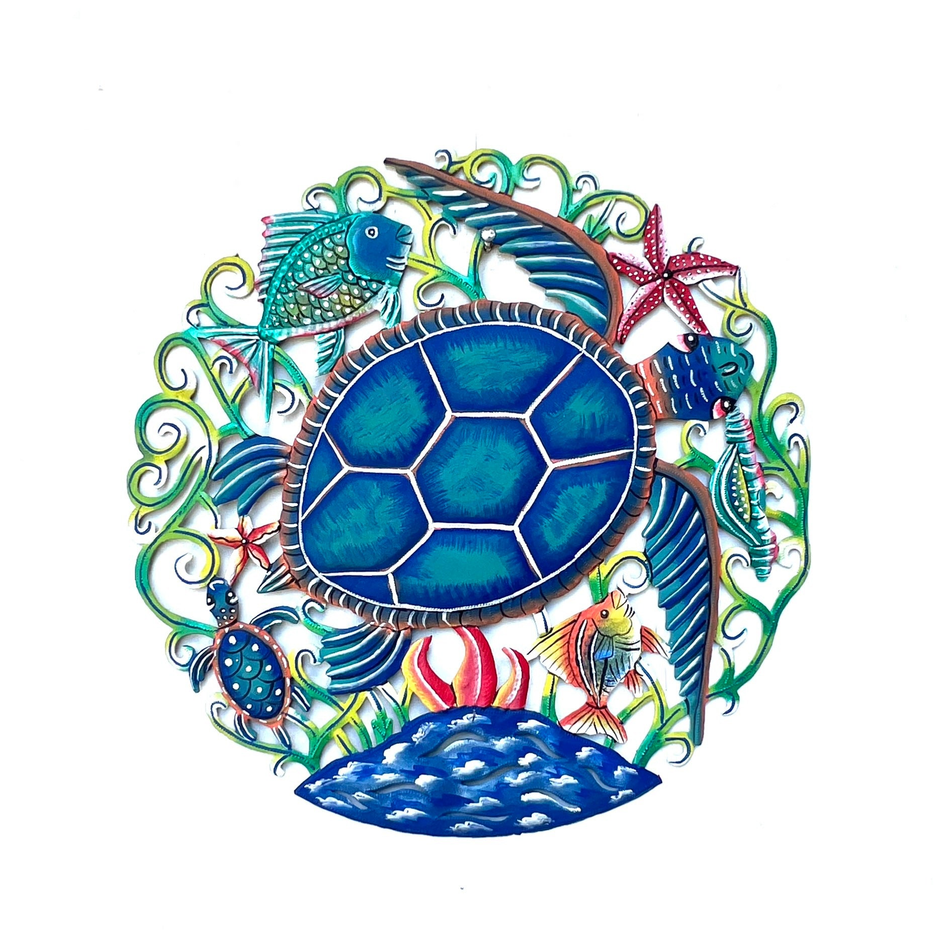Roodlet Large  Blue Turtle Round