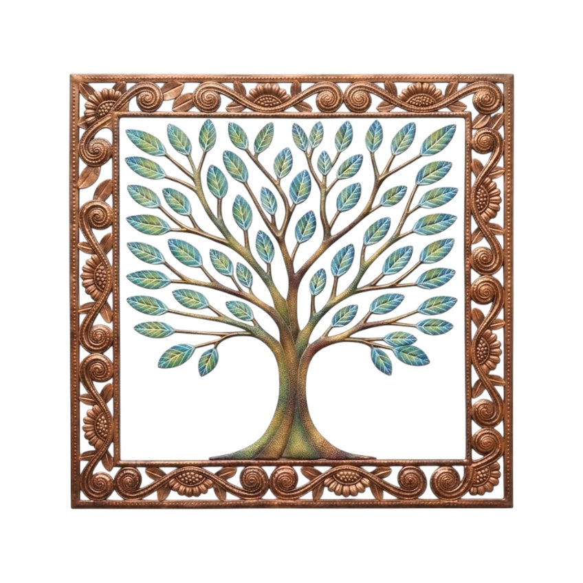 Achelet- Bronze Square Painted Tree