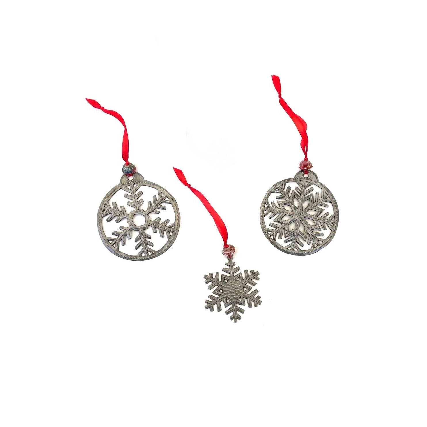 Set Of 3 Simple Snowflake Ornaments