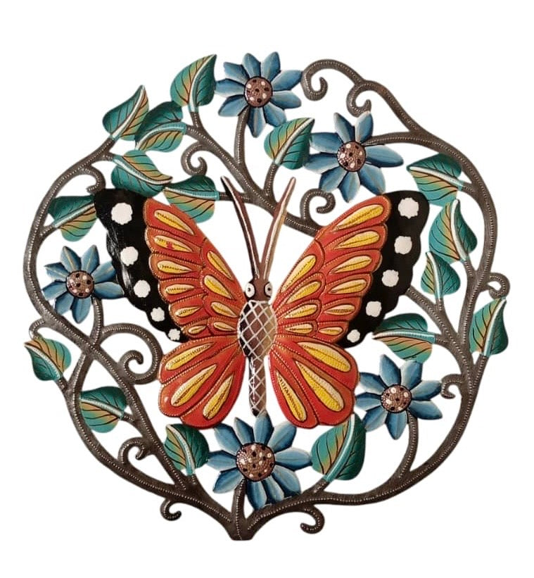 Paul- One Butterfly With Color Flowers #1