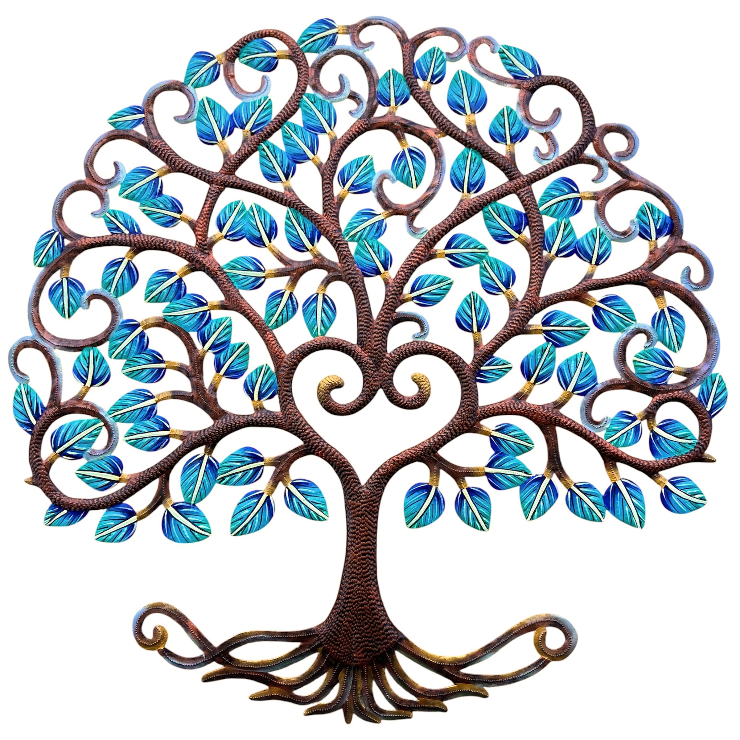 Colbert- Jumbo Blue Leaf Heart Bronze Tree