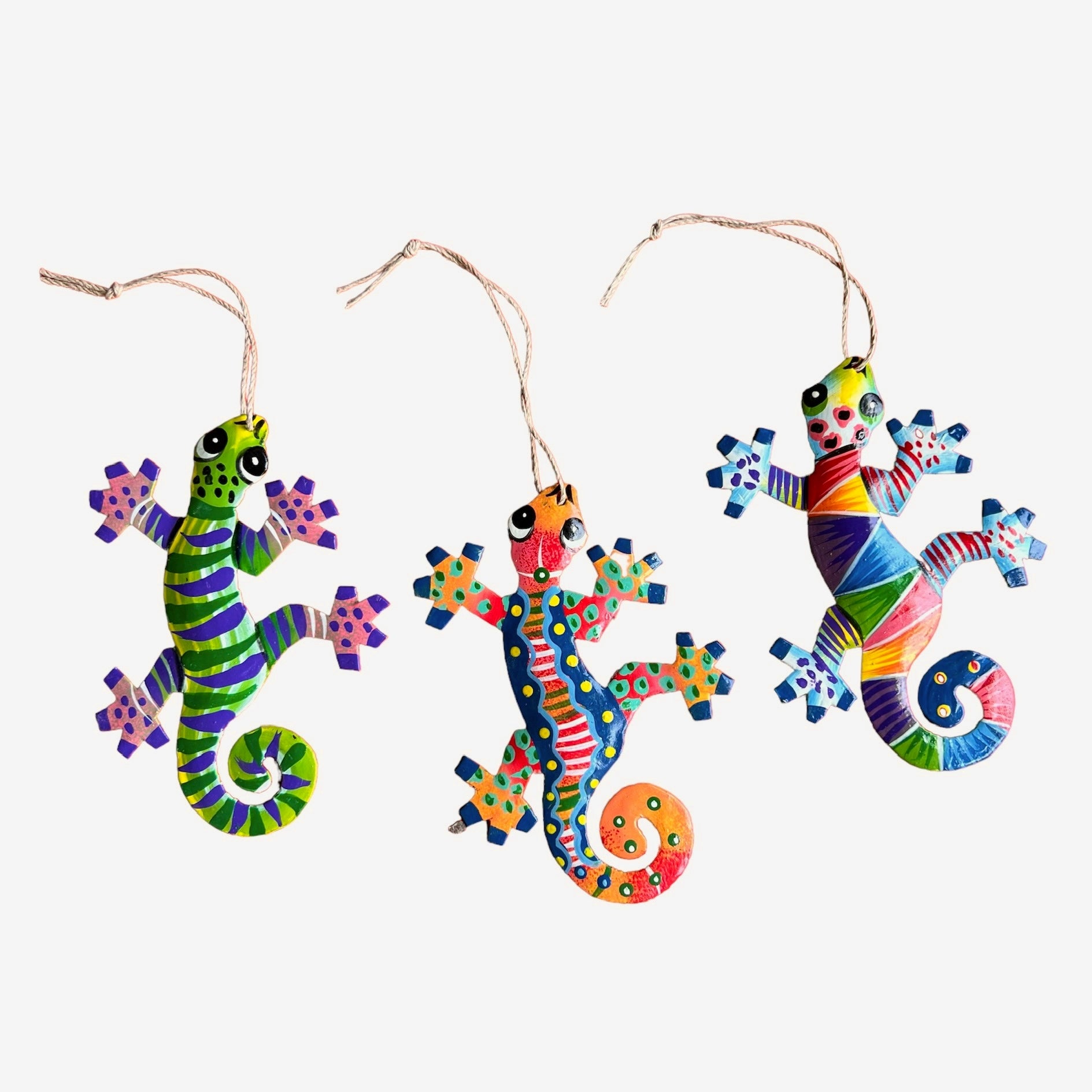 Colorful Lizard Ornament ( Set Of 3)