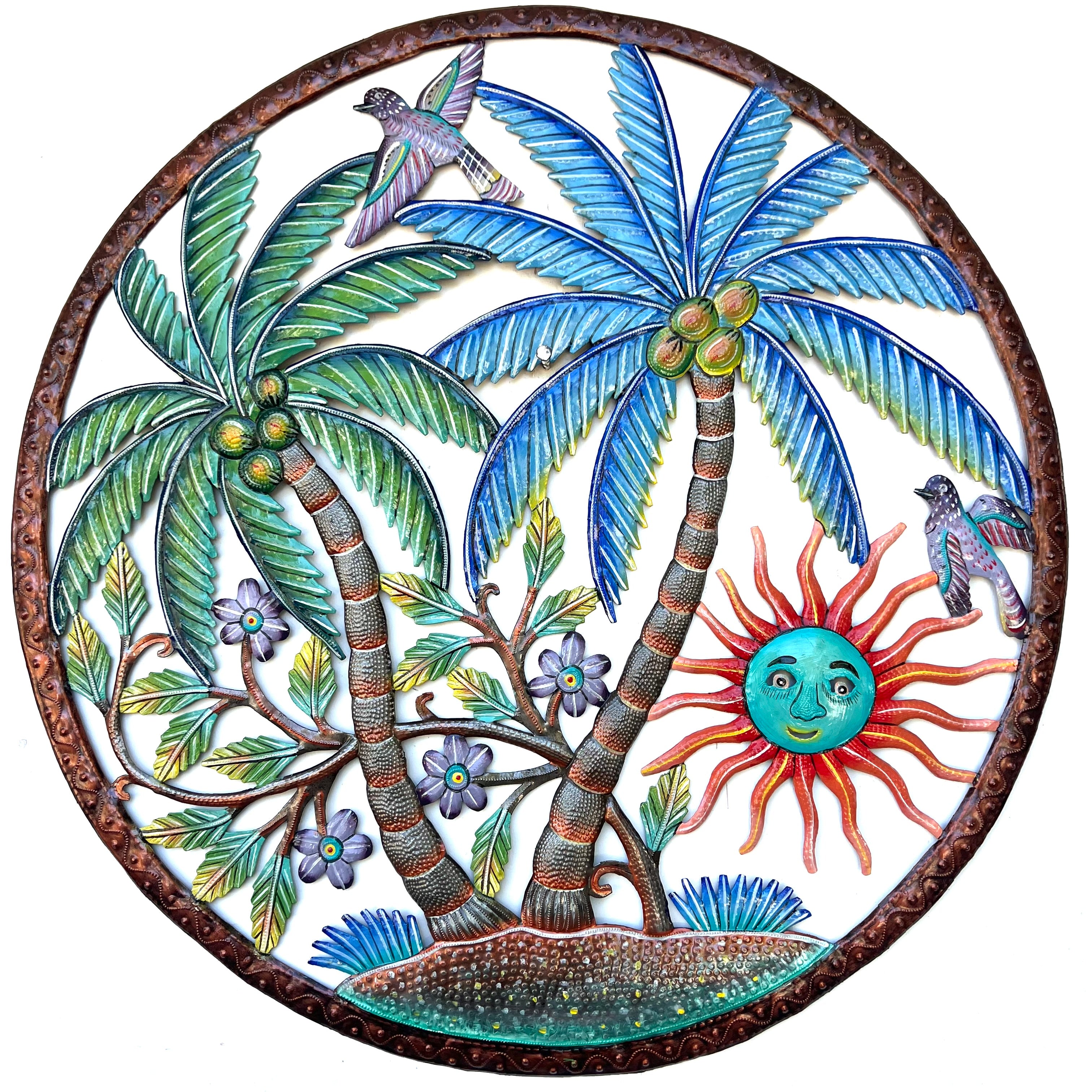 Jumbo- Circle Bronze Two Coconut Trees
