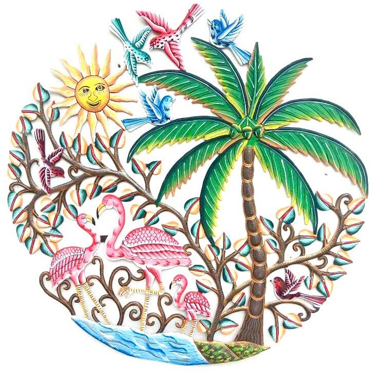 Jeff- Jumbo Flamingos & Coconut Tree